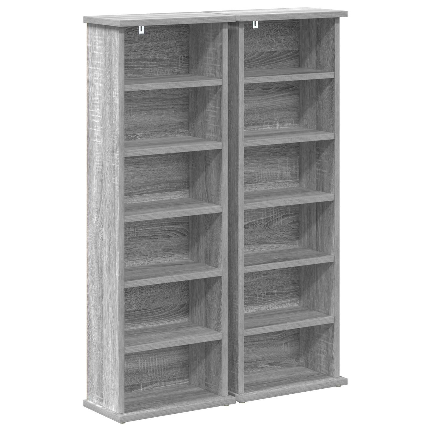 CD skap 2 stk. Grå Sonoma 60 x 17 x 92 cm Konstruert tre