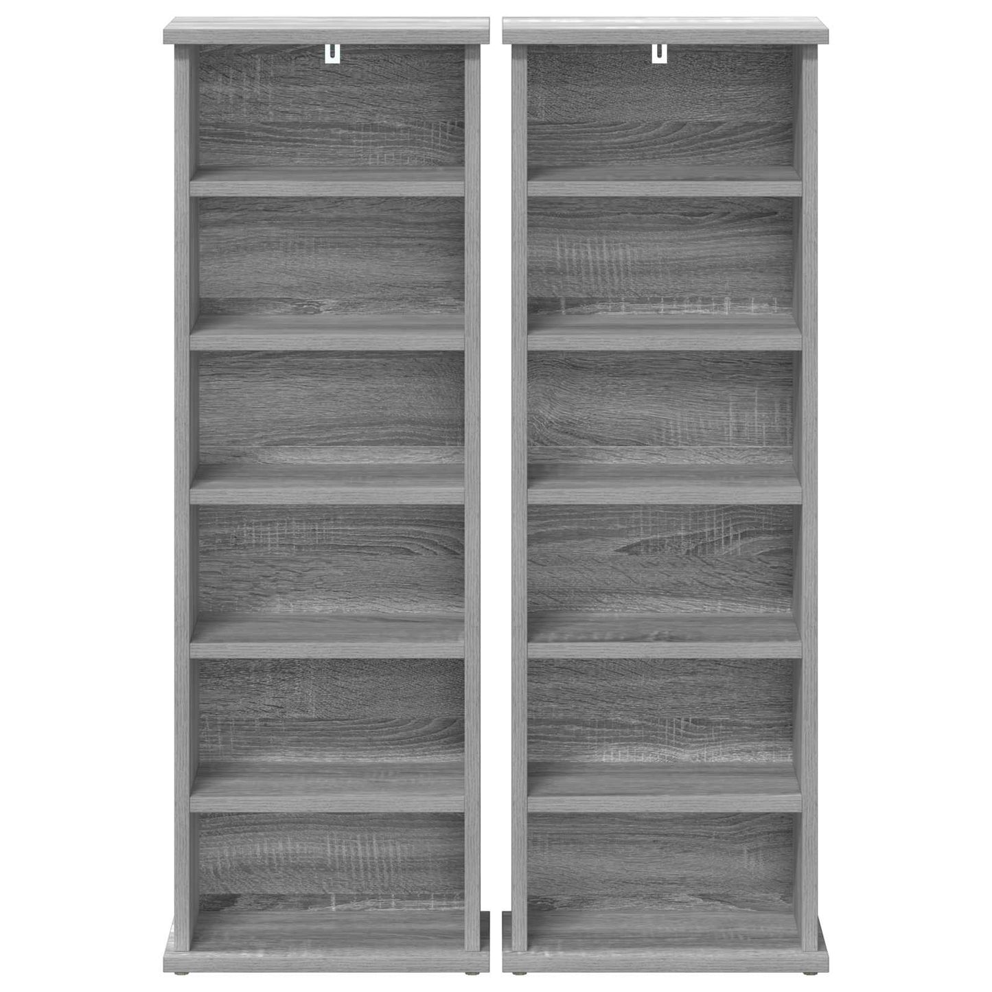 CD skap 2 stk. Grå Sonoma 60 x 17 x 92 cm Konstruert tre