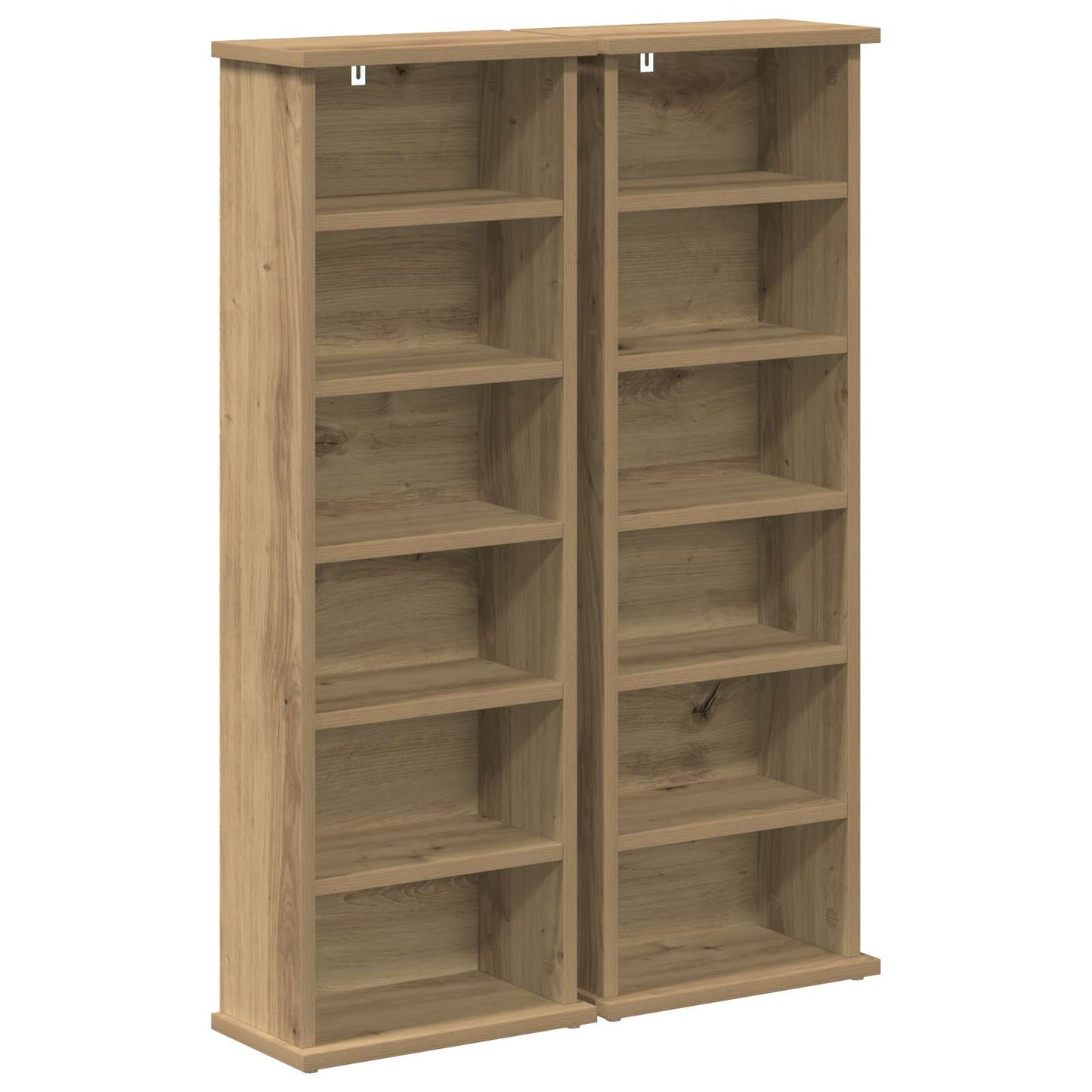 CD skap 2 stk. Artisan eik 60 x 17 x 92 cm Konstruert tre