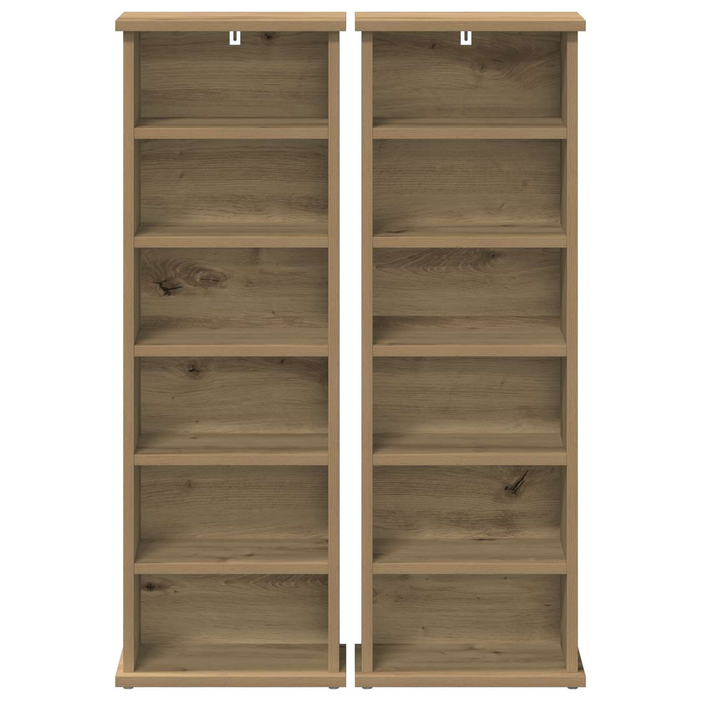 CD skap 2 stk. Artisan eik 60 x 17 x 92 cm Konstruert tre