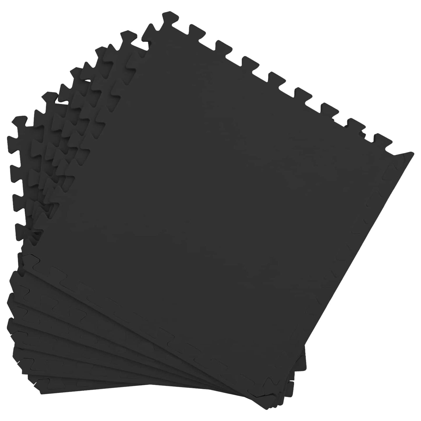 Gulvmatter 12 pcs Svart 4,32 m² EVA Skum