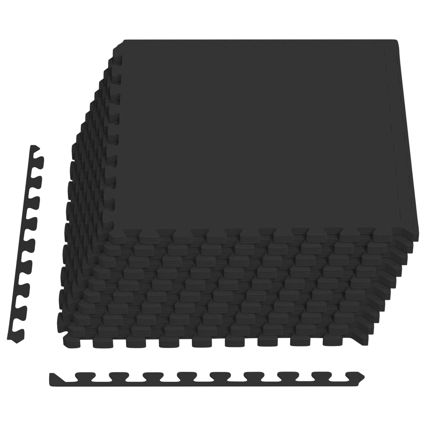 Gulvmatter 40 pcs Svart 14,4 m² EVA Skum