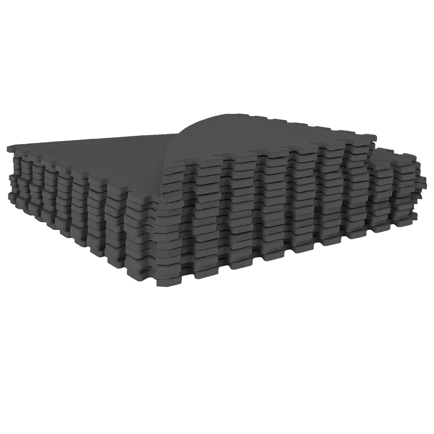 Bassenggrunnmatte 16 stk. Ø 235 cm Rund EVA Skum Svart
