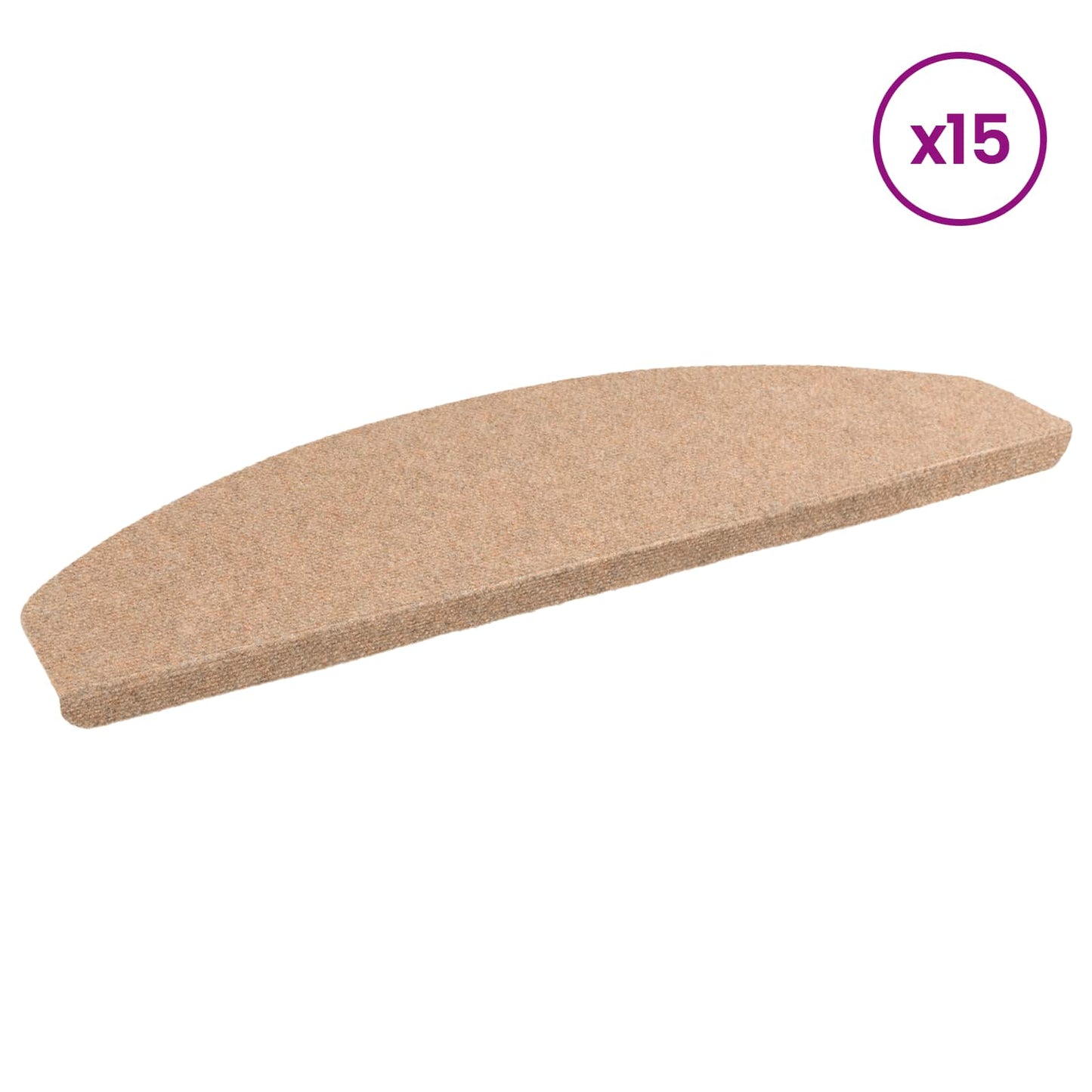 Selvlimende trappematter 15 pcs Beige 80 x 28 x 3,5 cm