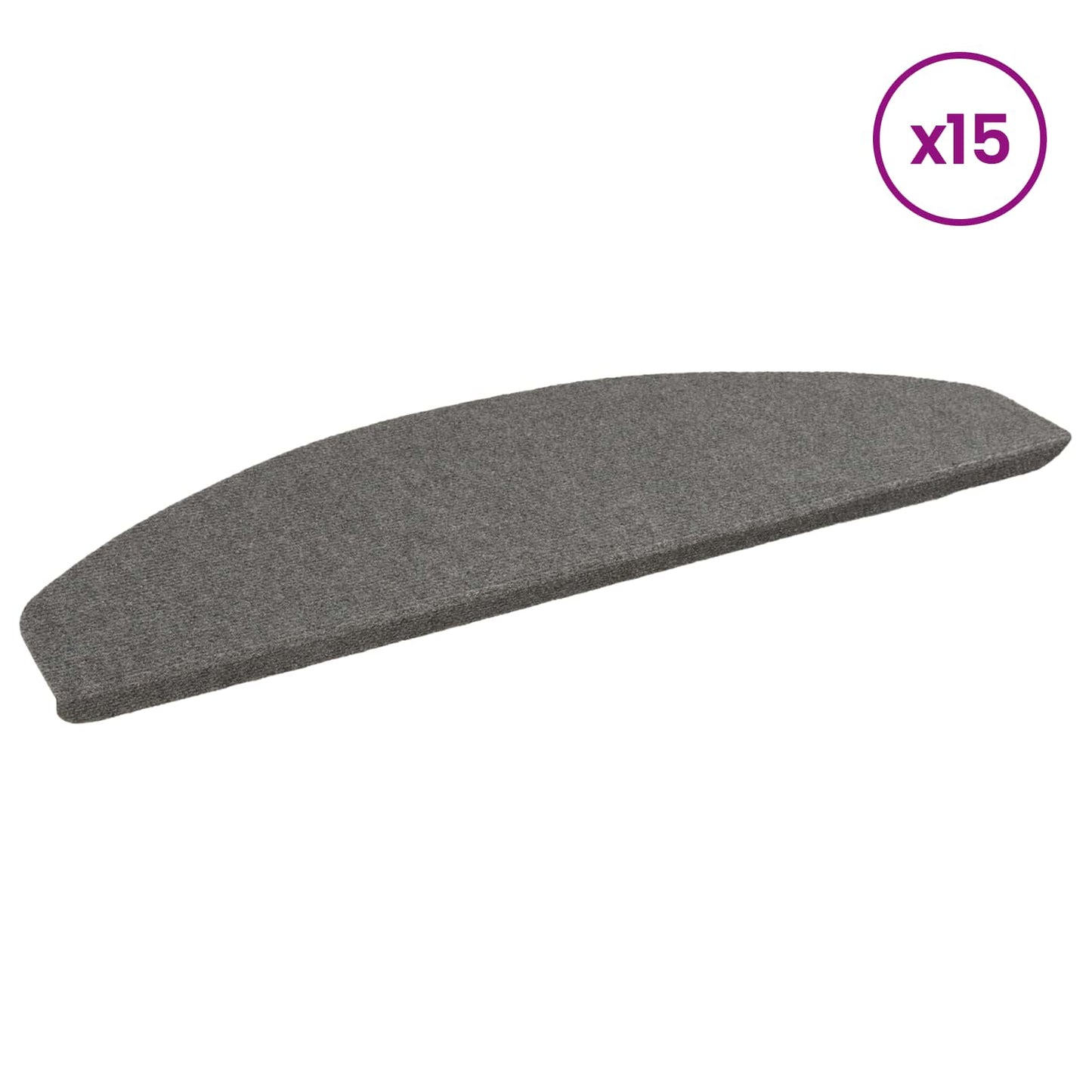 Selvlimende trappematter 15 pcs Grå 80 x 28 x 3,5 cm