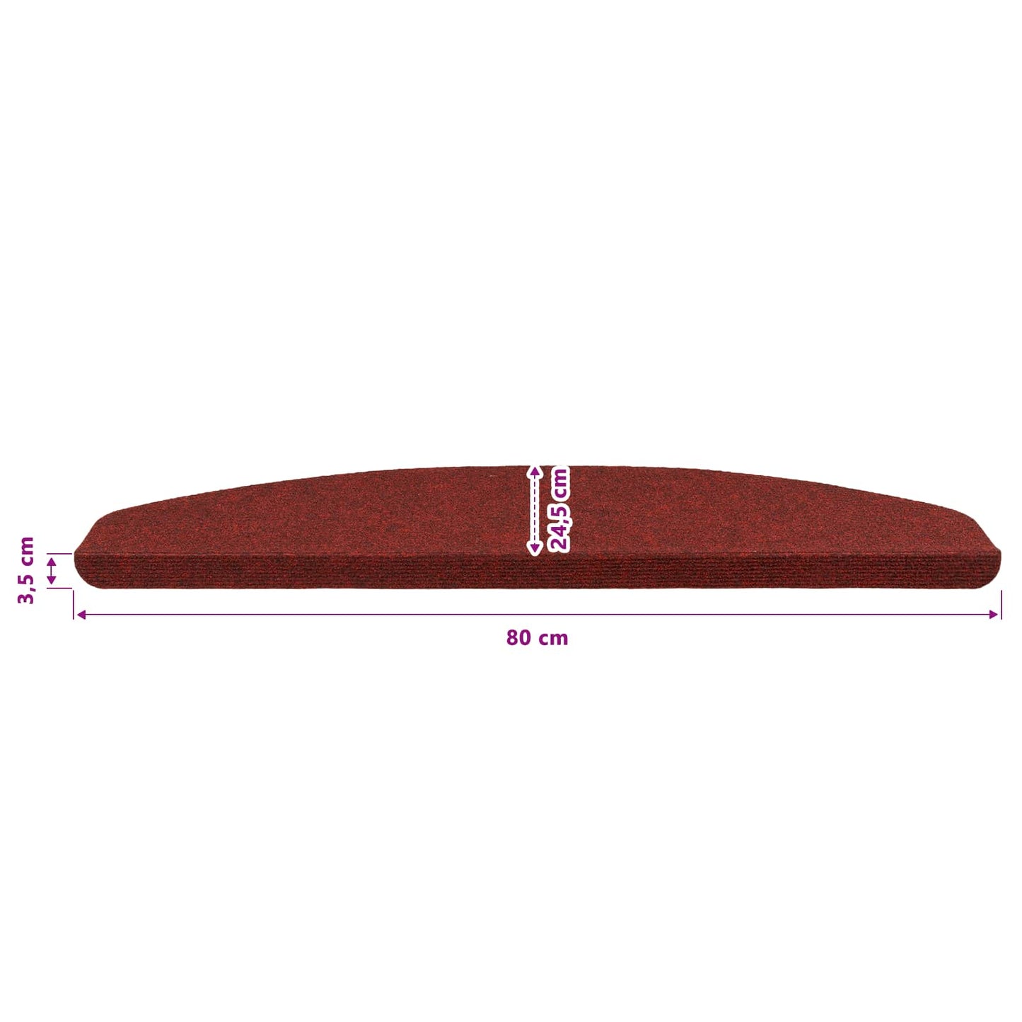 Selvlimende trappematter 15 pcs Rød 80 x 28 x 3,5 cm