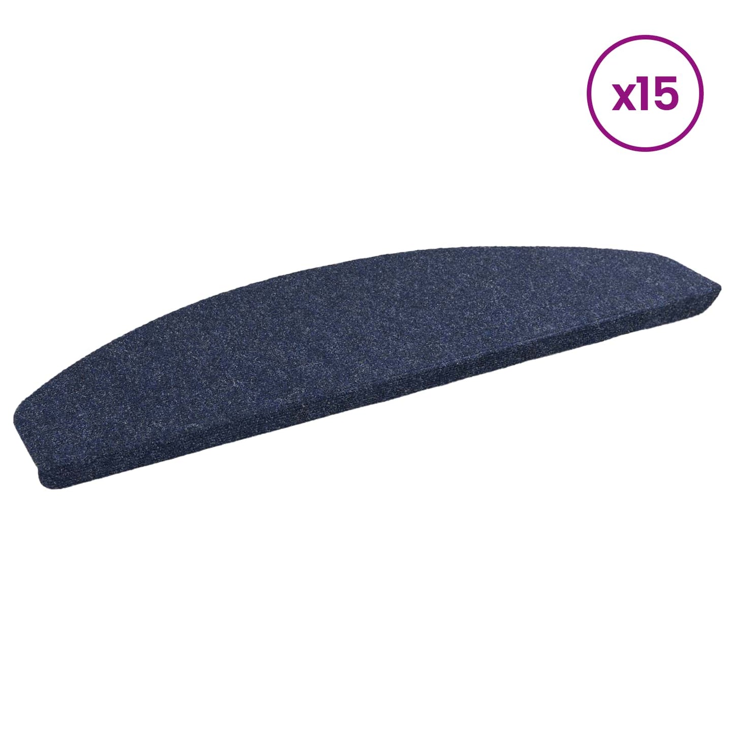 Selvlimende trappematter 15 pcs Blå 80 x 28 x 3,5 cm
