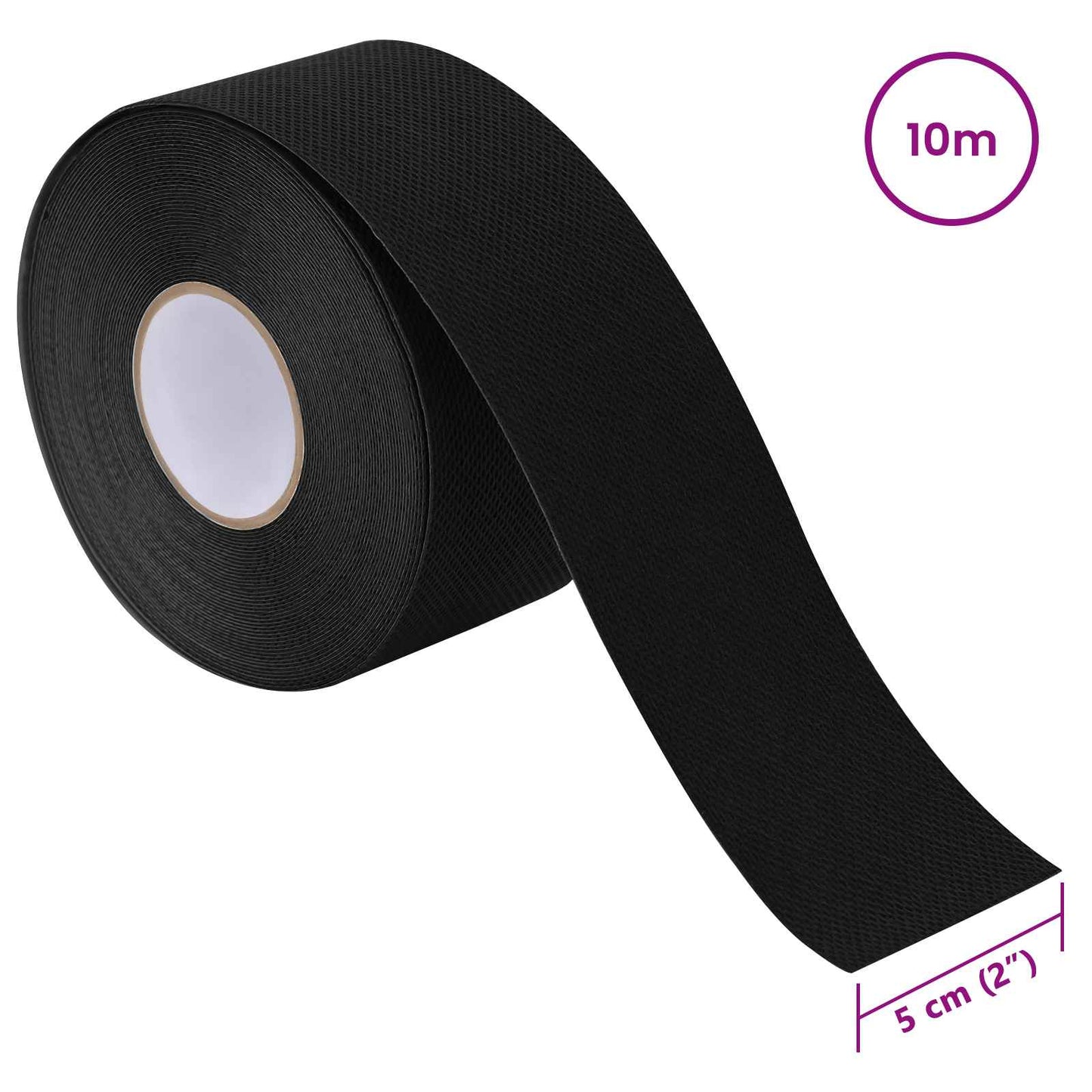 Kunstig gress tape selvheftende Svart 10 x 0,05 cm Uvevd Stoff