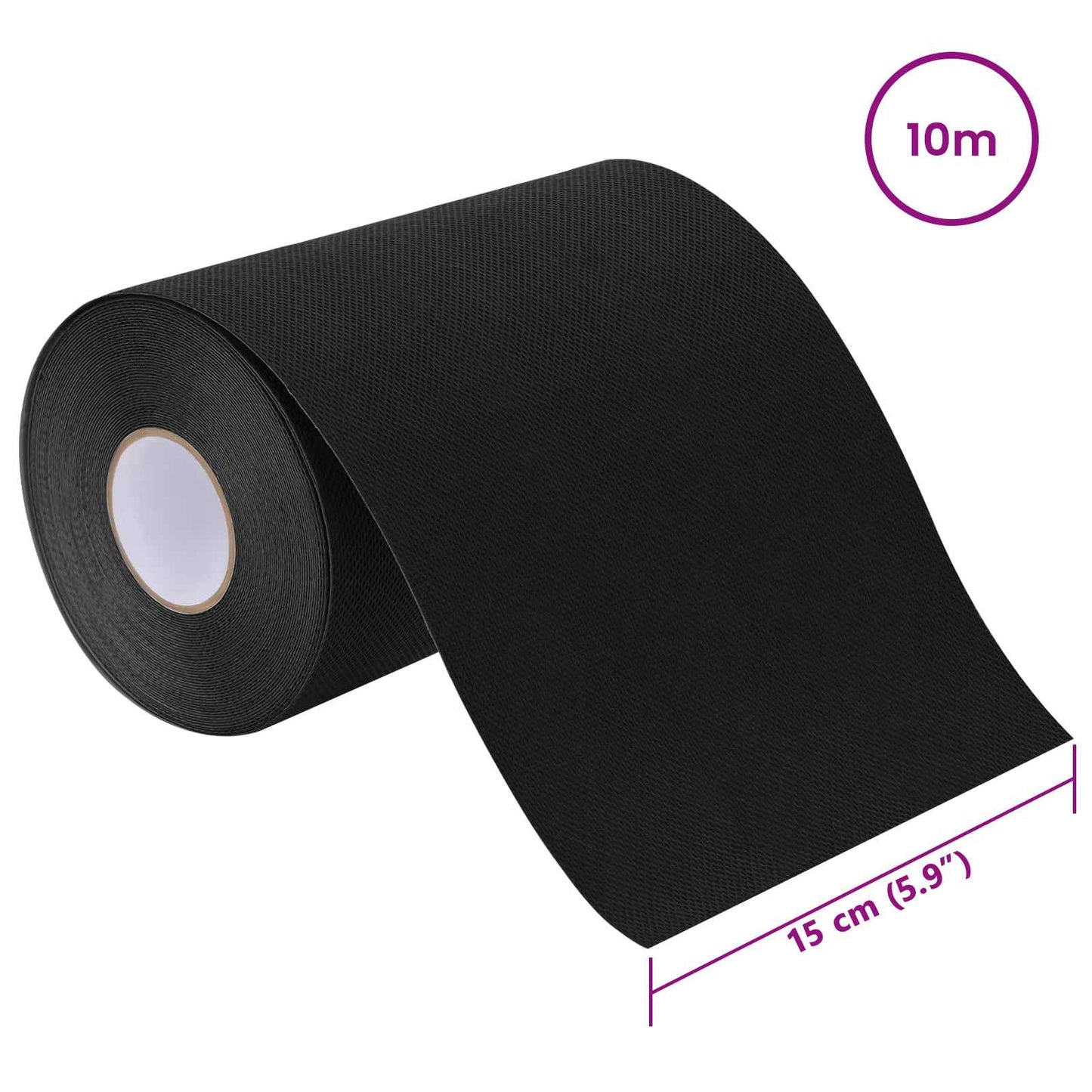 Kunstig gress tape selvheftende Svart 15 cm x 10 m Uvevd Stoff