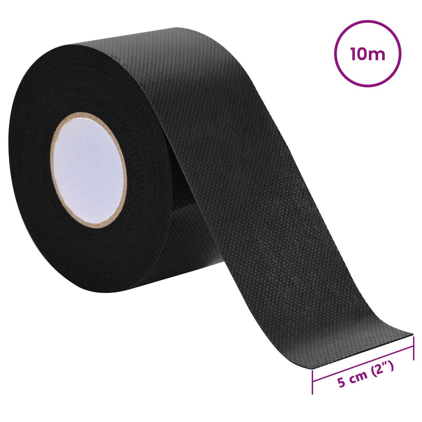 Kunstig gress tape selvheftende Svart 5 cm x 10 m Uvevd Stoff