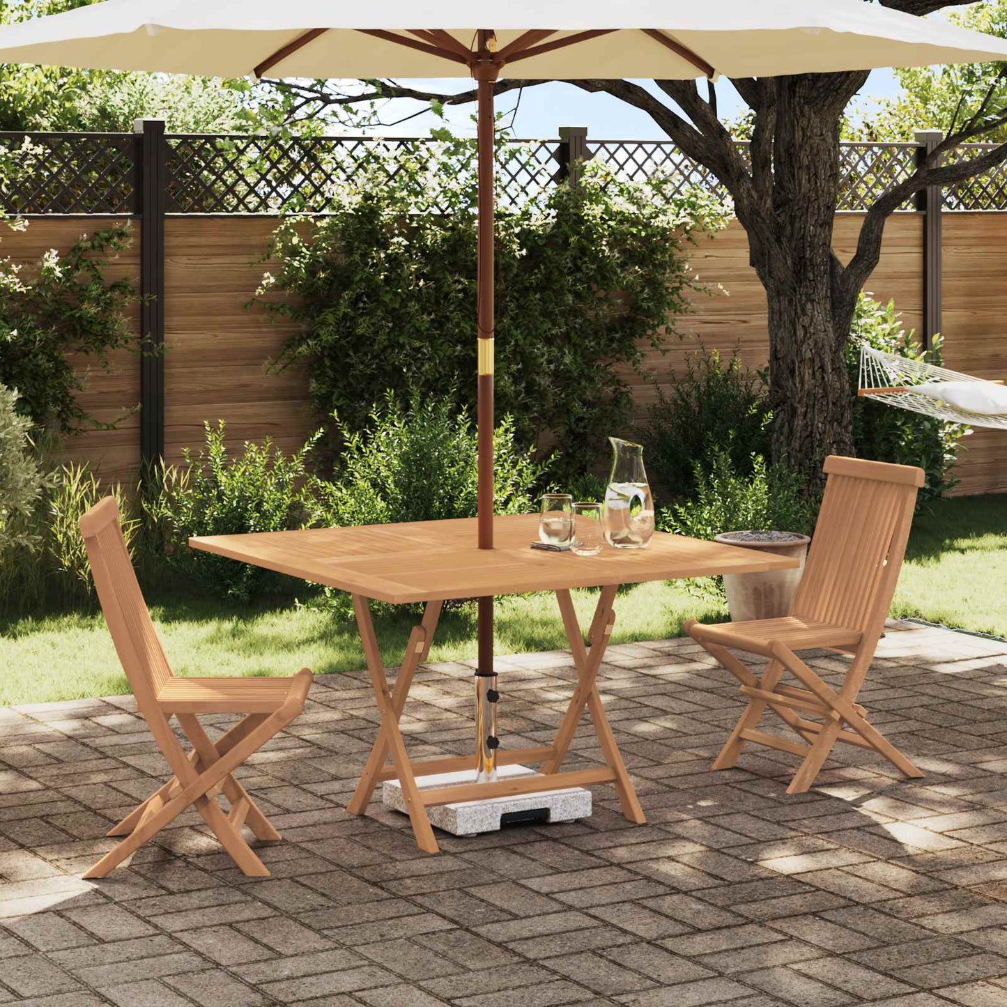 Hage Bistro Sett 3 pcs Brun Massiv teaktre