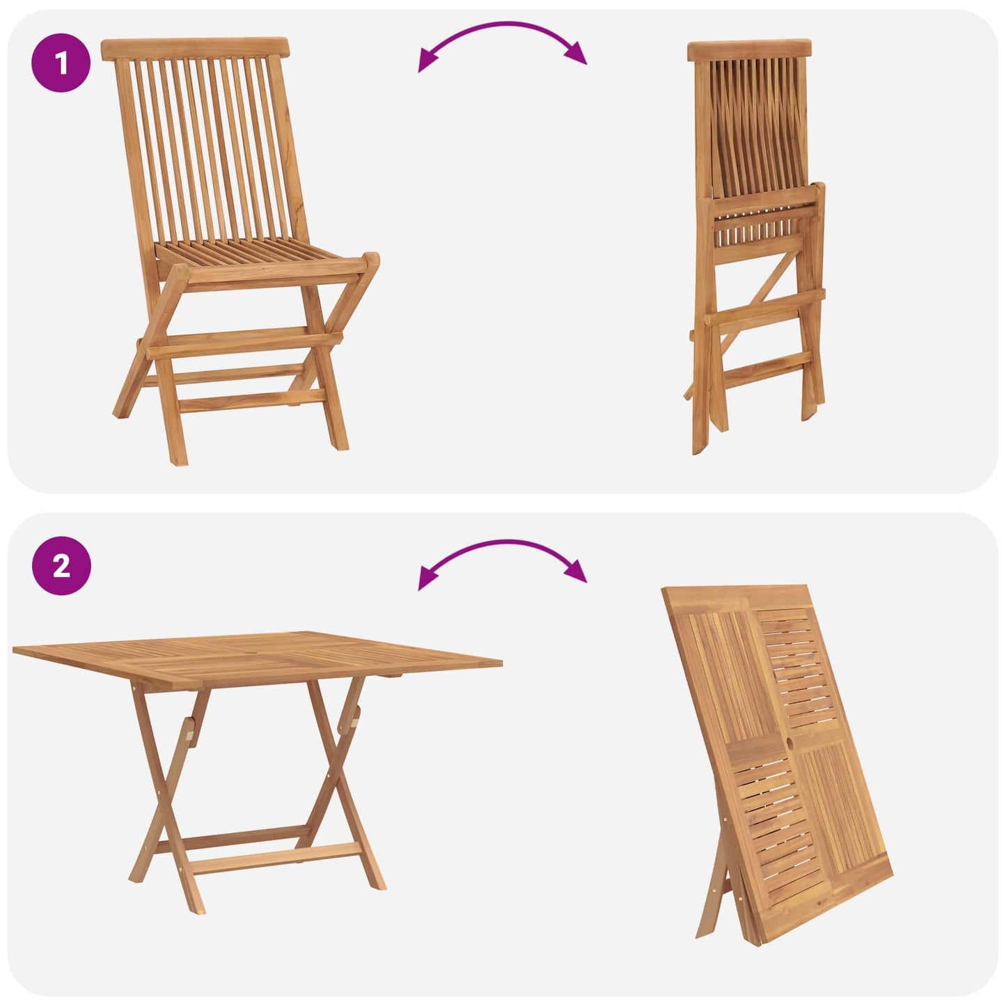 Hage Bistro Sett 3 pcs Brun Massiv teaktre