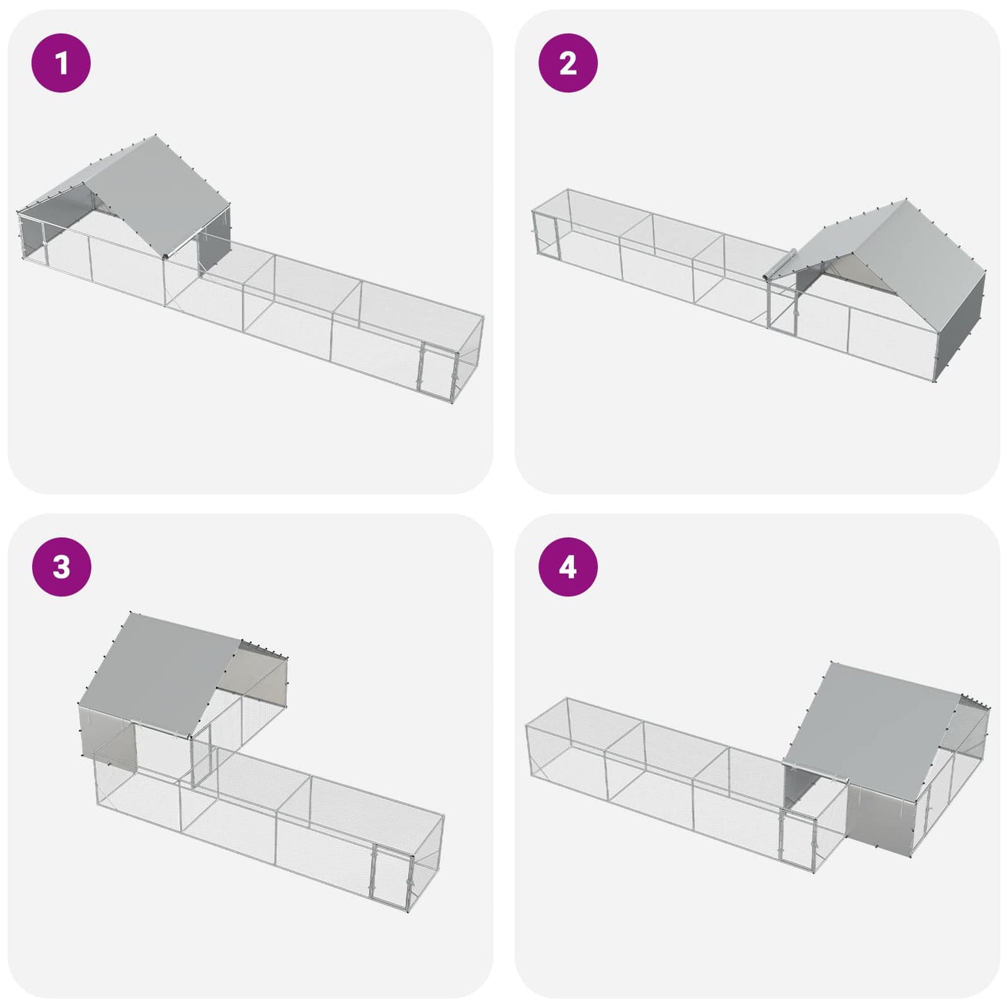 2 stk. Sølv 8 x 2 x 1,9 m Galvanisert stål