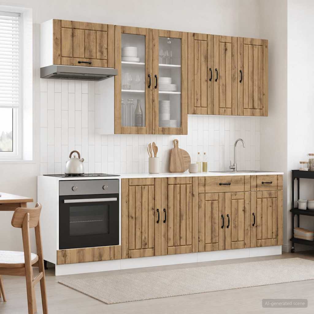 Kjøkken enhet LUCCA 8 pcs Artisan eik Konstruert tre