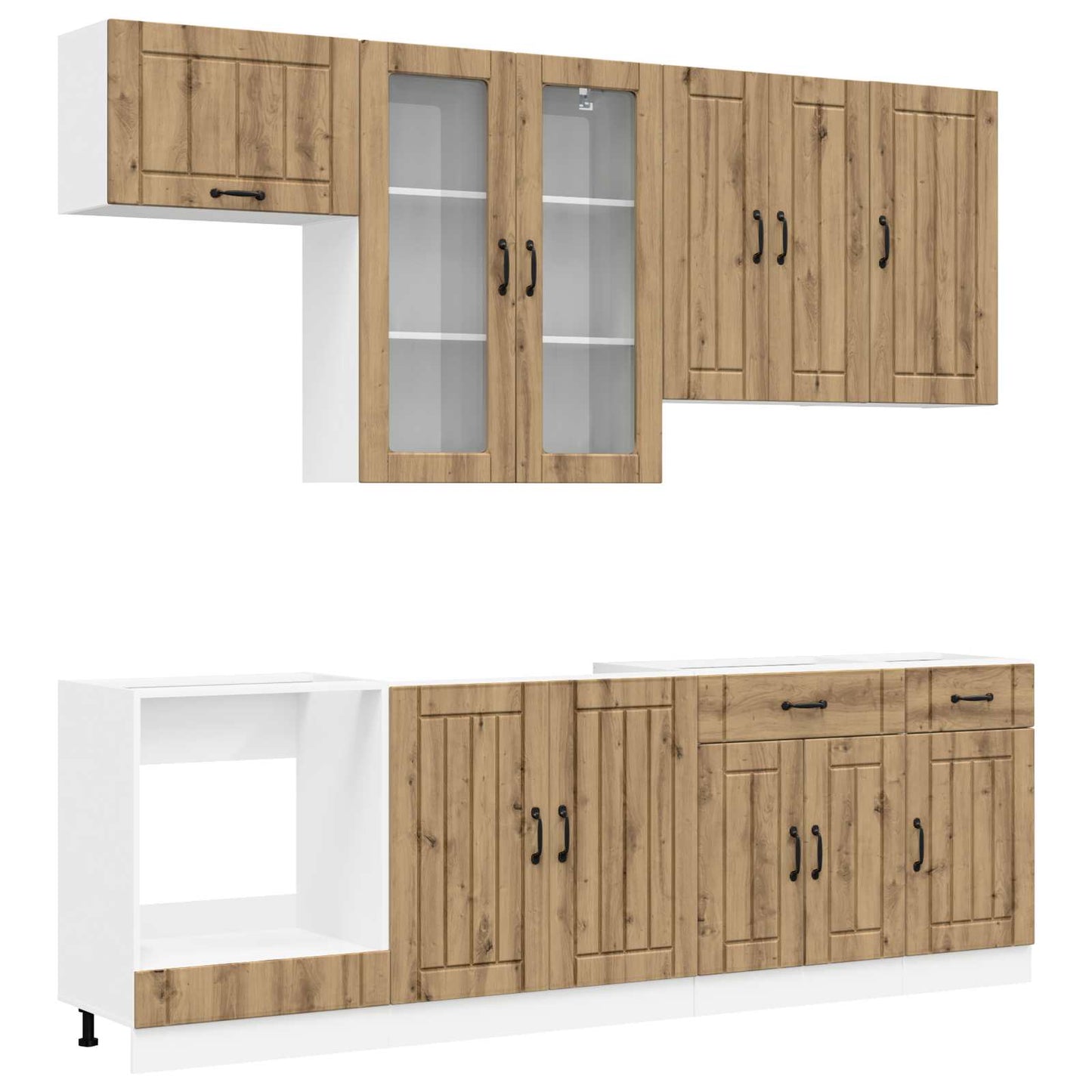 Kjøkken enhet LUCCA 8 pcs Artisan eik Konstruert tre