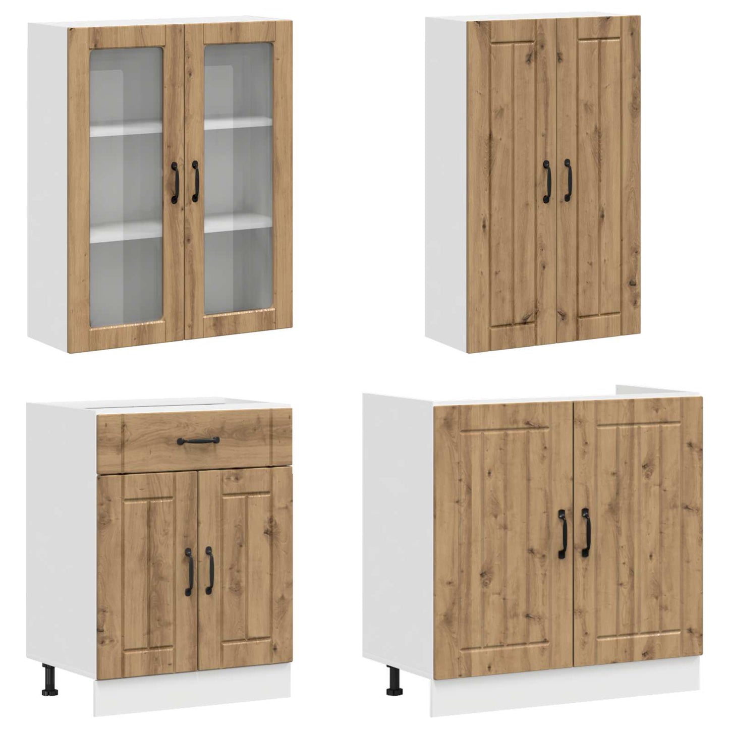Kjøkken enhet LUCCA 8 pcs Artisan eik Konstruert tre