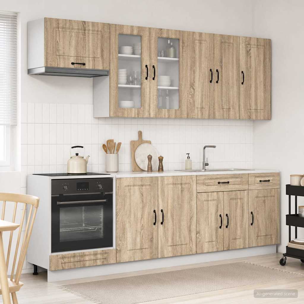 Kjøkken enhet KALMAR 8 pcs Sonoma eik Konstruert tre