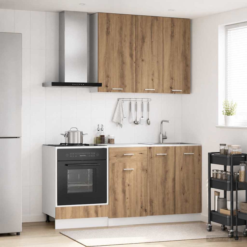 Kjøkken enhet LYON 5 pcs Artisan eik Konstruert tre