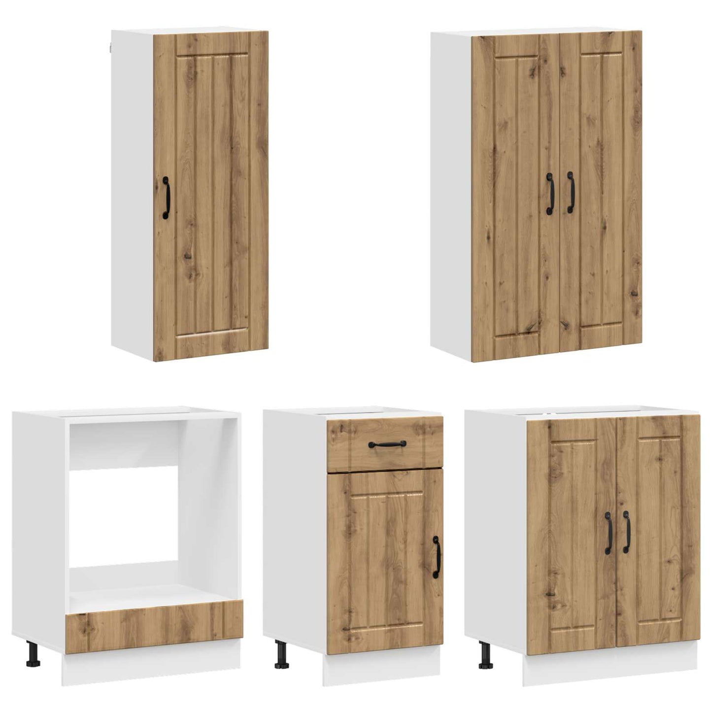Kjøkken enhet LUCCA 5 pcs Artisan eik Konstruert tre