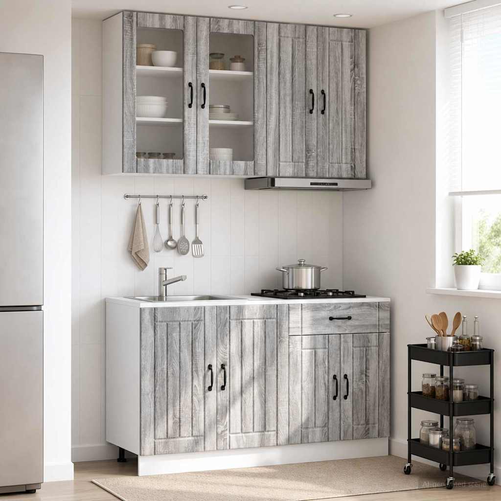 Kjøkken enhet LUCCA 4 pcs Grå Sonoma Konstruert tre