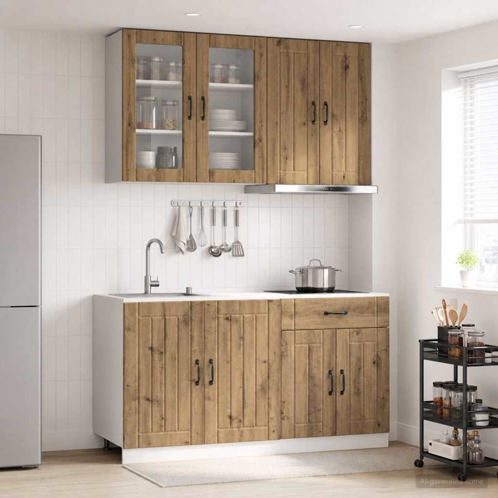 Kjøkken enhet LUCCA 4 pcs Artisan eik Konstruert tre