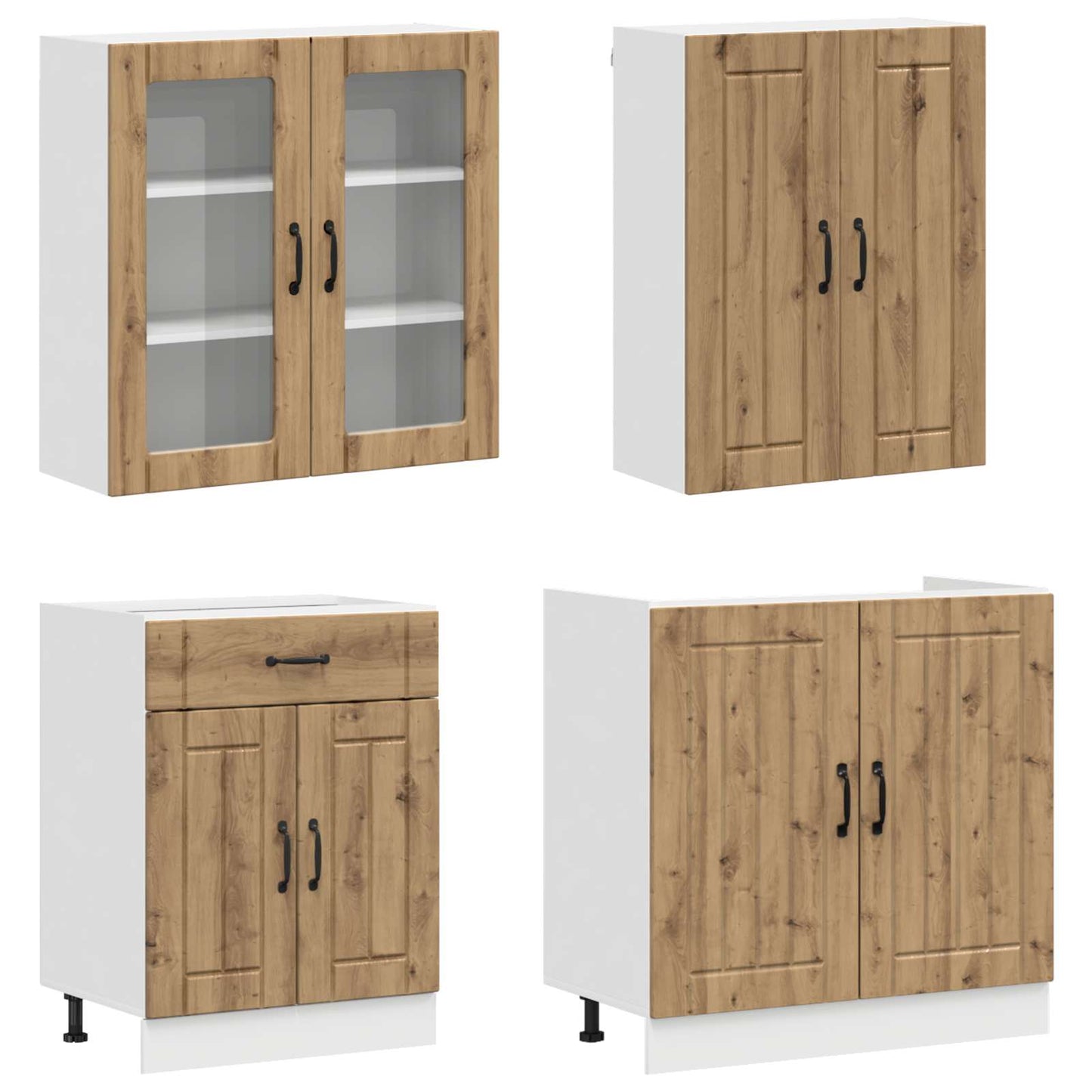 Kjøkken enhet LUCCA 4 pcs Artisan eik Konstruert tre