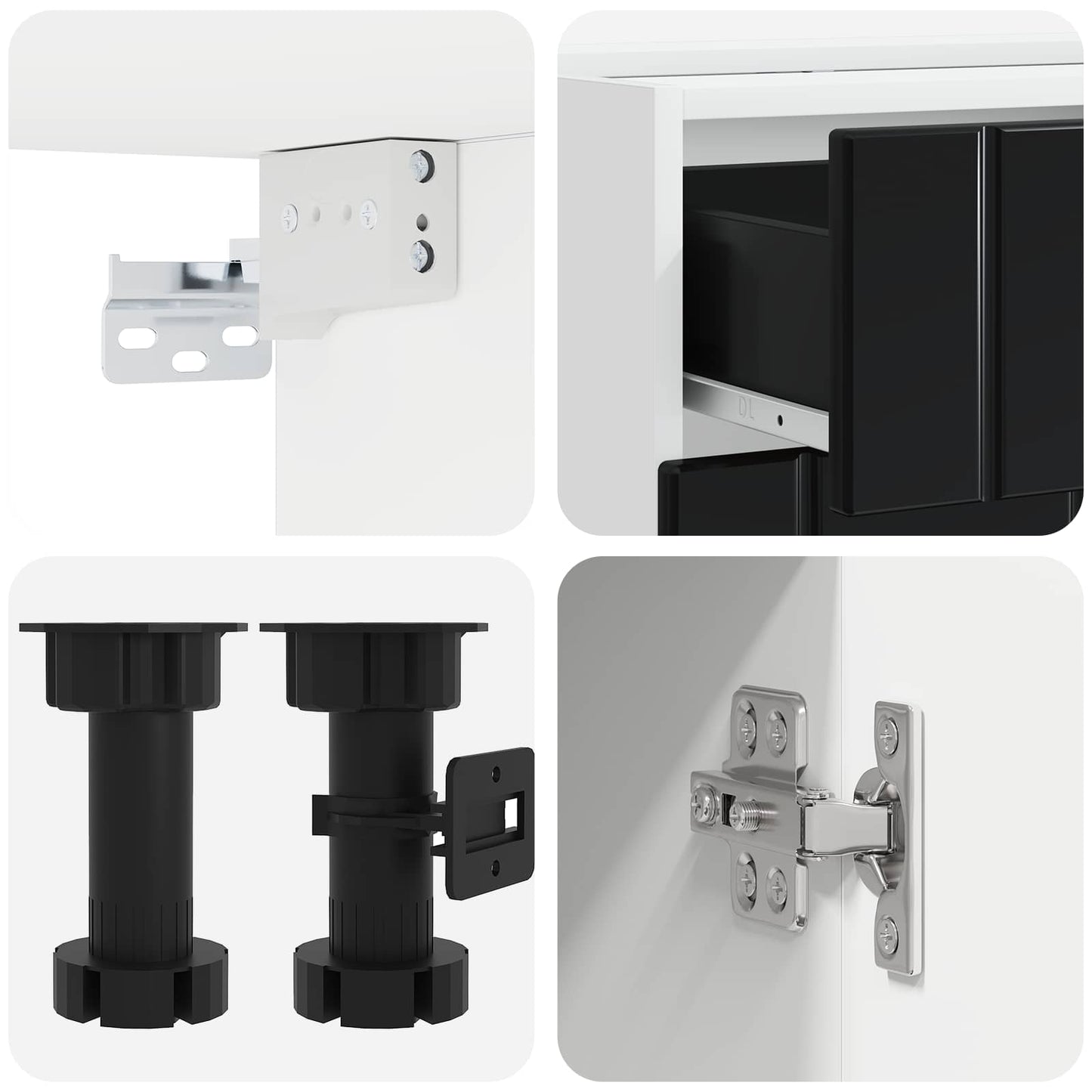 Kjøkken enhet LUCCA 4 pcs Svart Konstruert tre