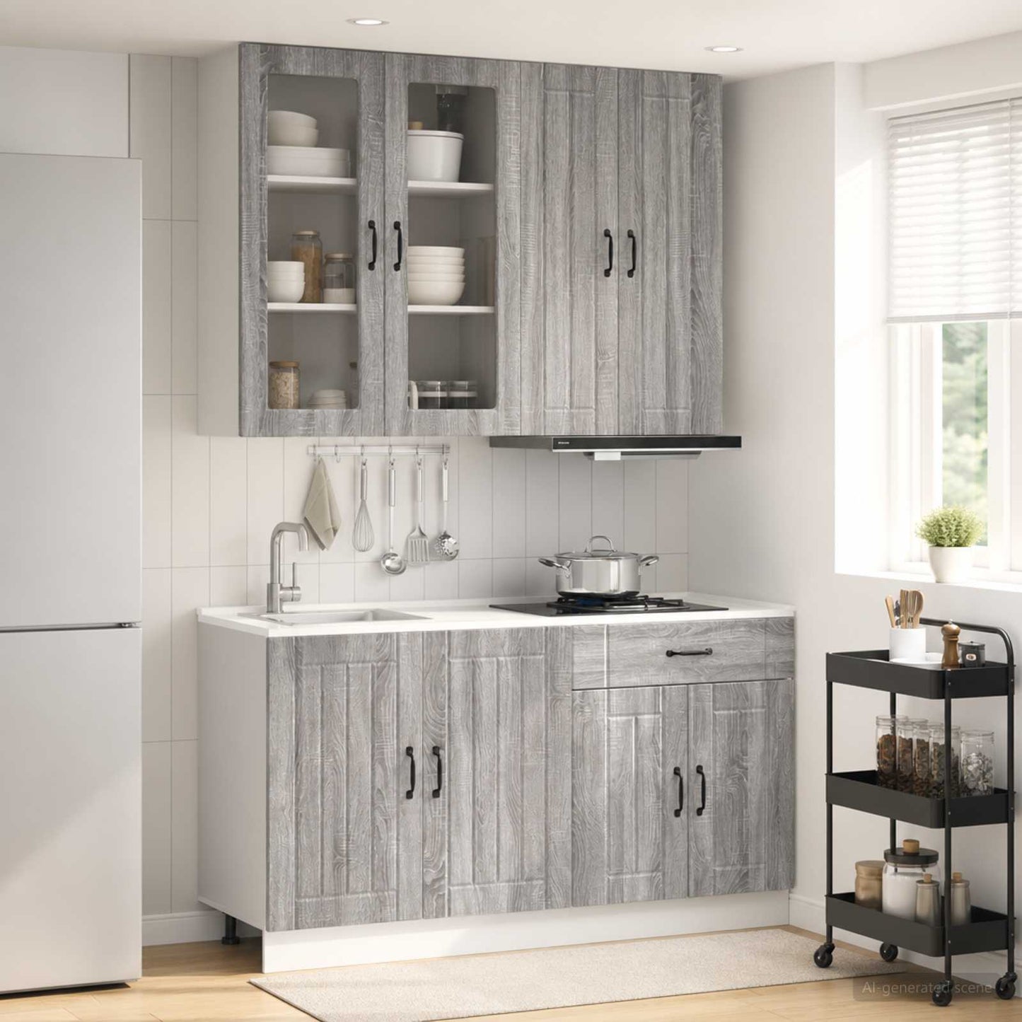 Kjøkken enhet LUCCA 4 pcs Grå Sonoma Konstruert tre