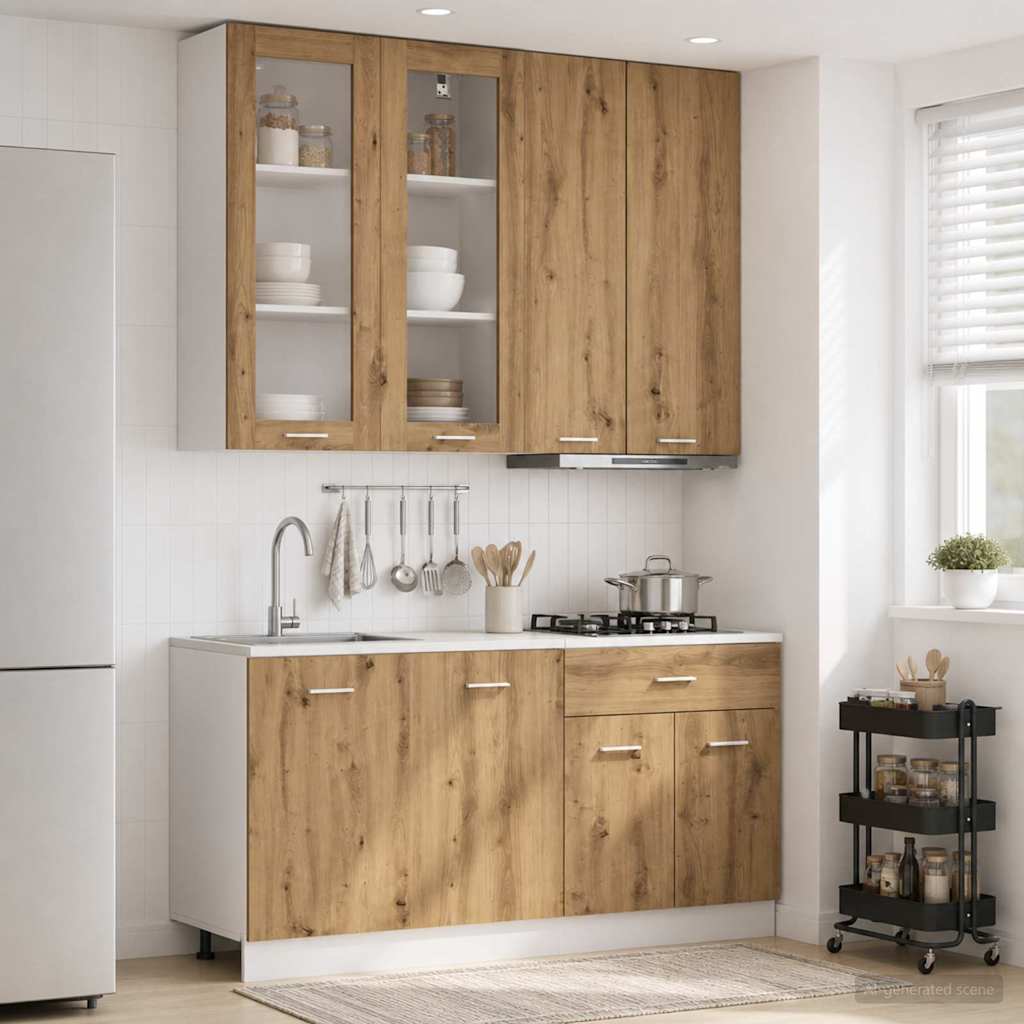 Kjøkken enhet LYON 4 pcs Artisan eik Konstruert tre