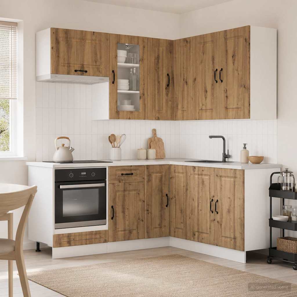 Kjøkken enhet KALMAR 8 pcs Artisan eik Konstruert tre