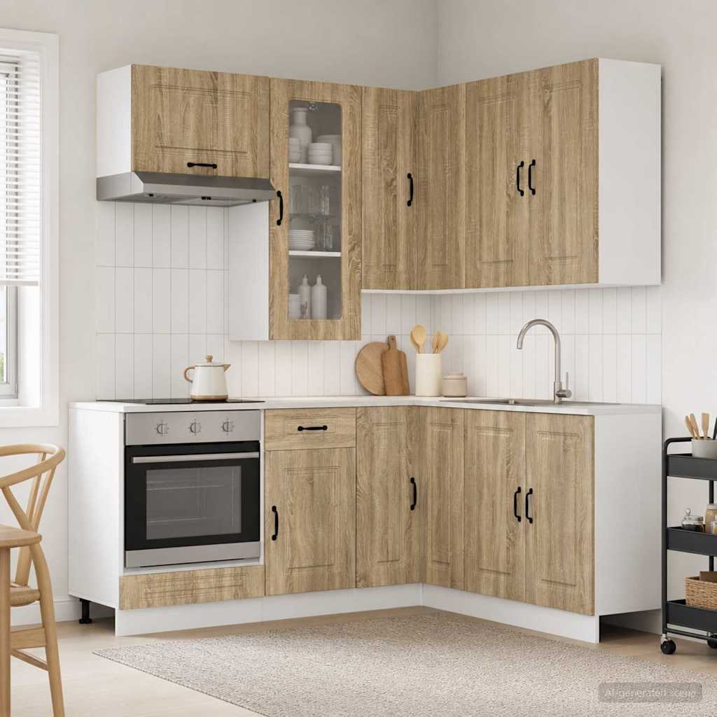 Kjøkken enhet KALMAR 8 pcs Sonoma eik Konstruert tre