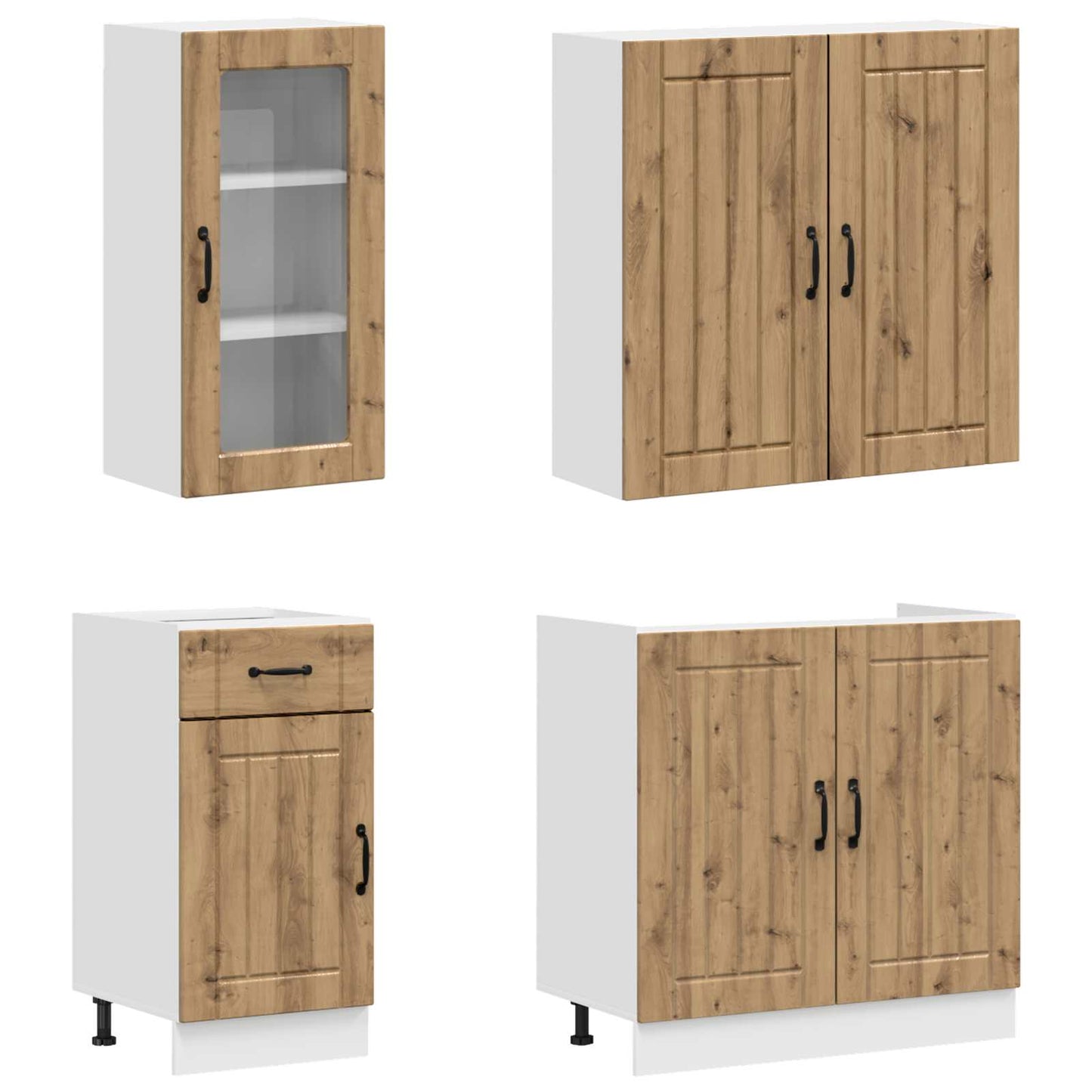 Kjøkken enhet LUCCA 8 pcs Artisan eik Konstruert tre