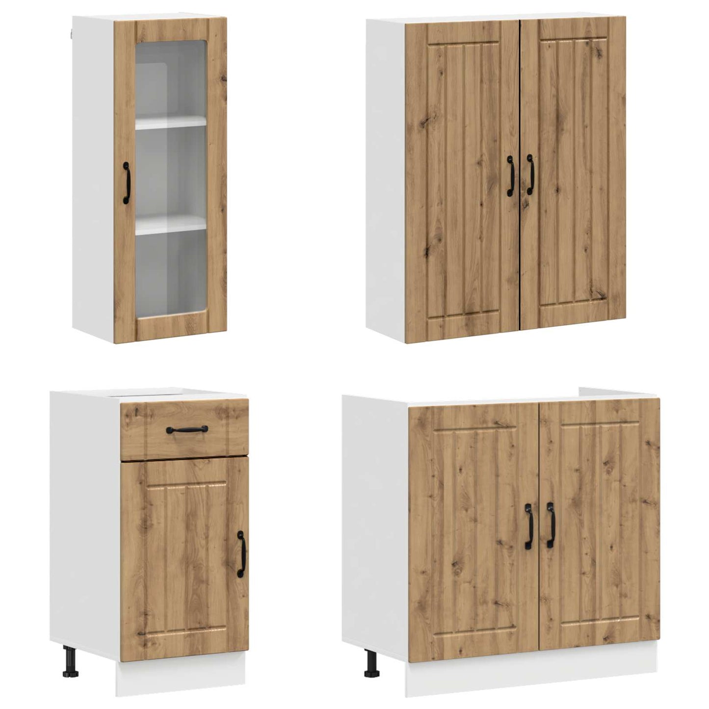 Kjøkken enhet LUCCA 8 pcs Artisan eik Konstruert tre