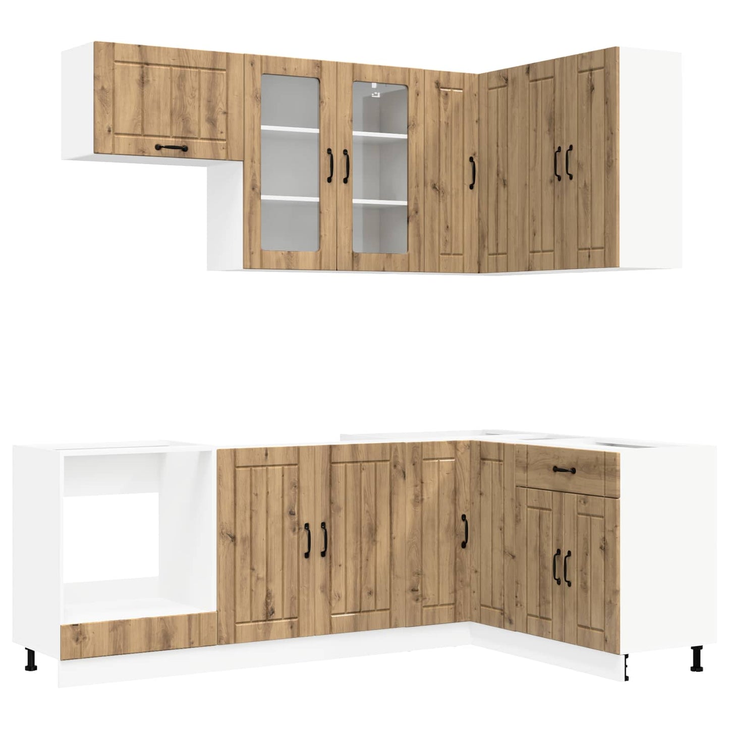 Kjøkken enhet LUCCA 8 pcs Artisan eik Konstruert tre