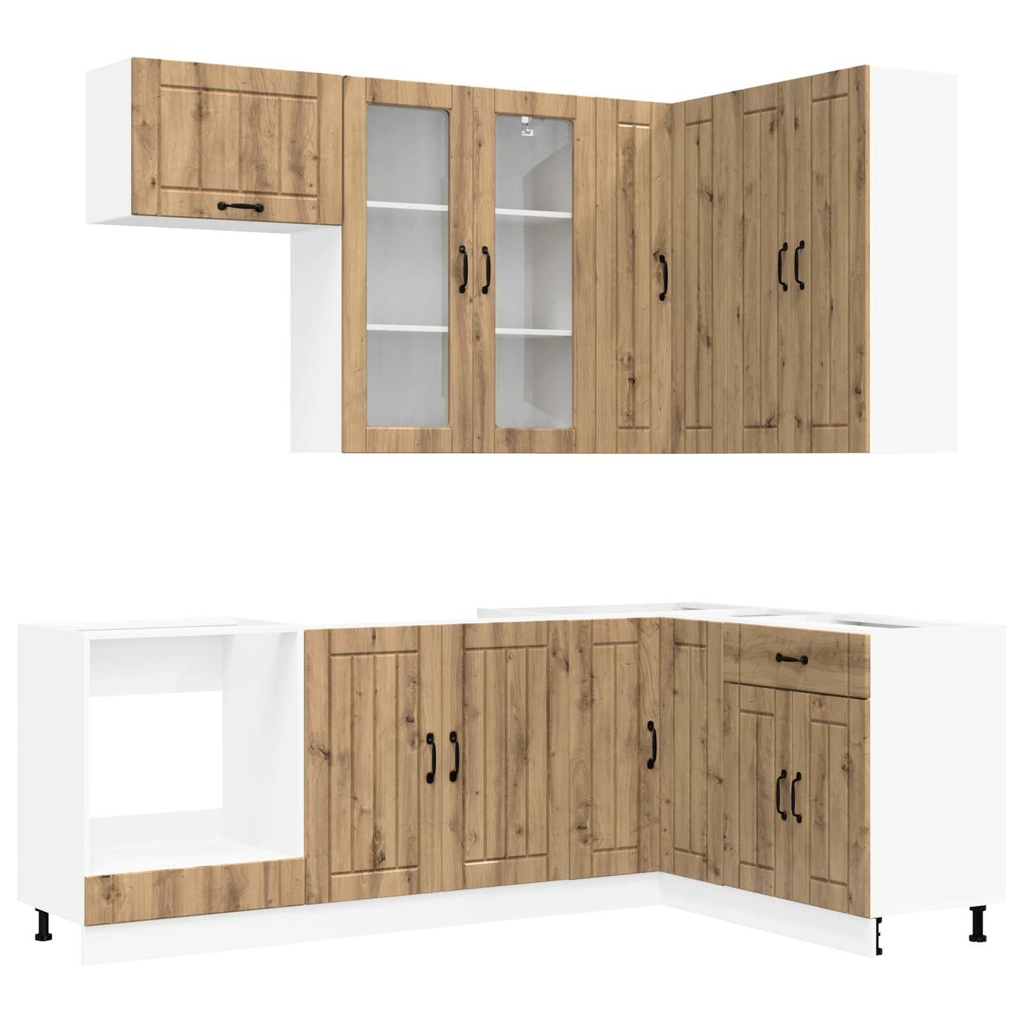 Kjøkken enhet LUCCA 8 pcs Artisan eik Konstruert tre
