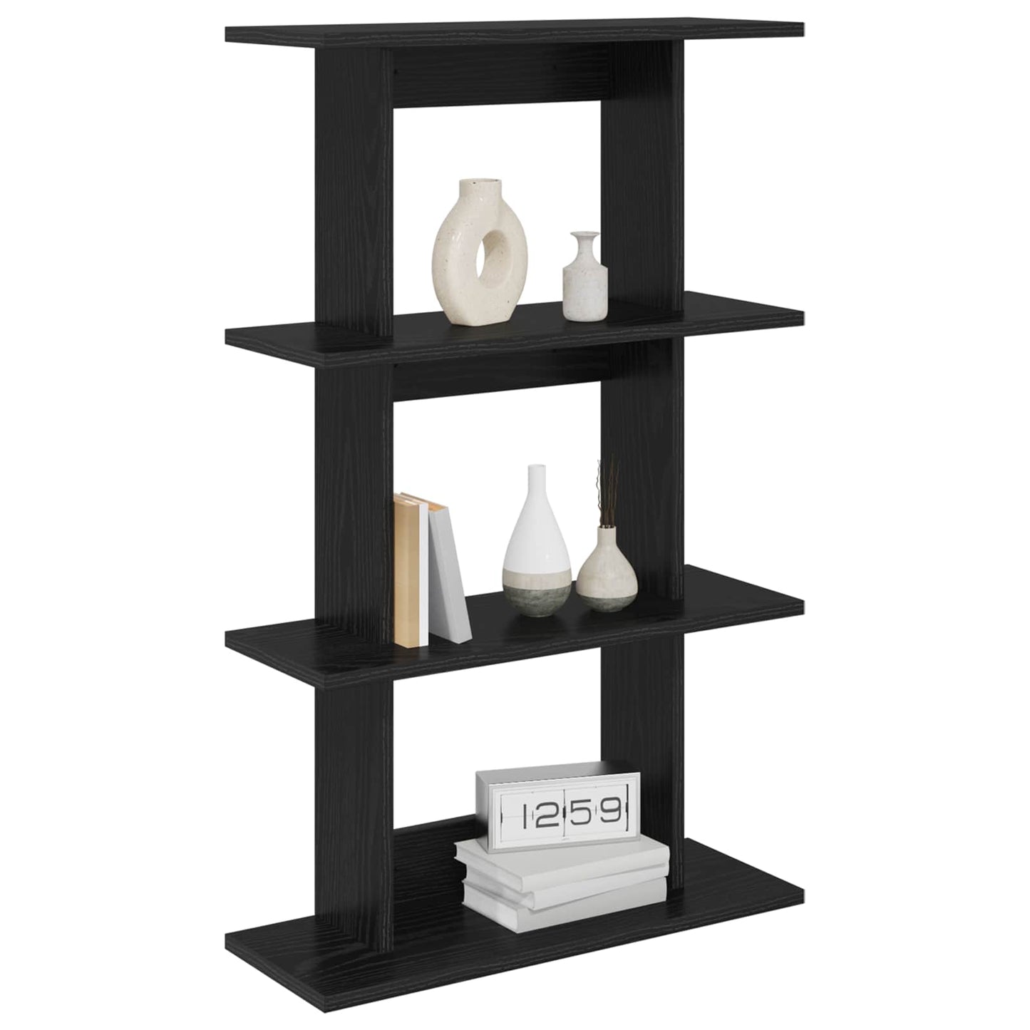 Vegghylle Veggmontert Svart 56 x 20 x 90 cm Konstruert tre