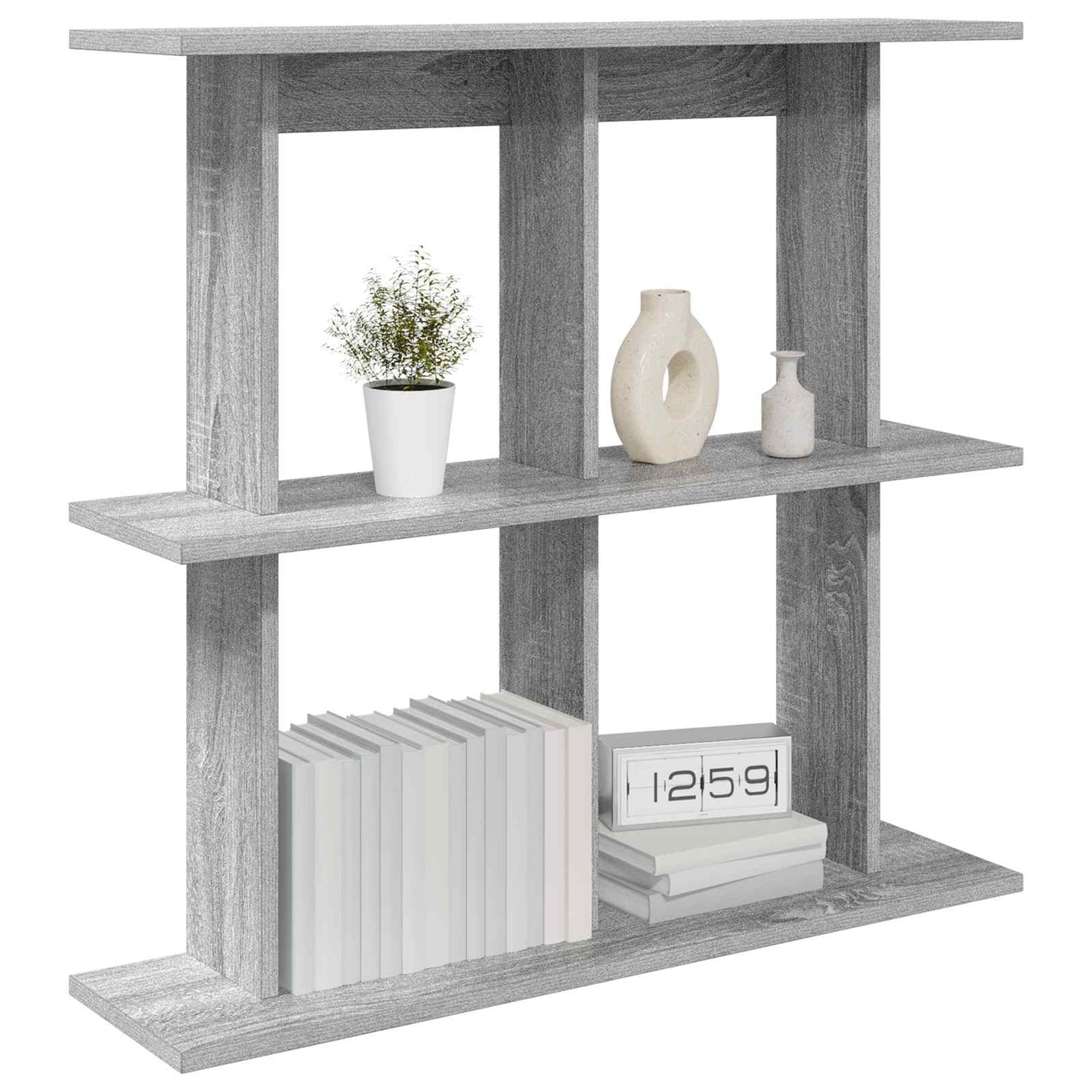 Vegghylle Veggmontert Grå 80 x 20 x 75 cm Konstruert tre