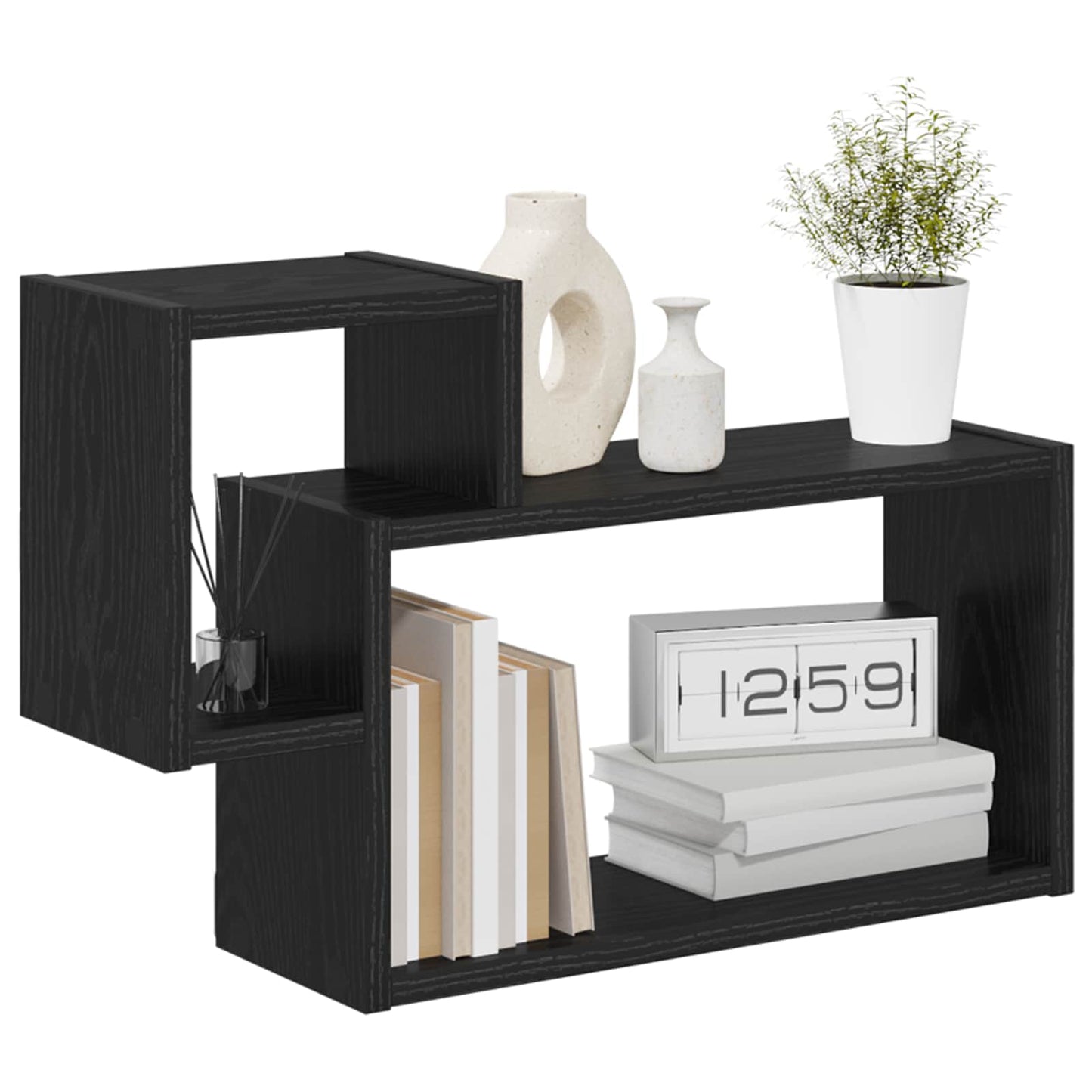 Vegghylle Veggmontert Svart 55 x 15 x 35 cm Konstruert tre