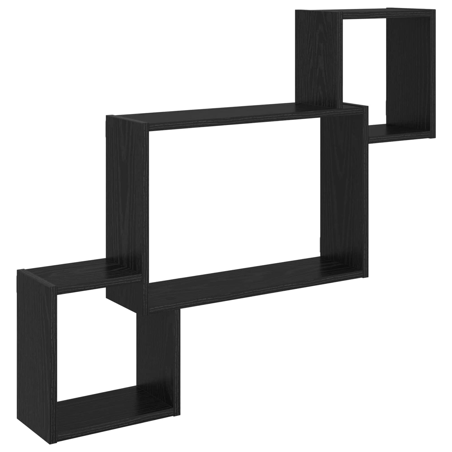 Vegghylle Veggmontert Svart 91,5 x 15 x 76 cm Konstruert tre
