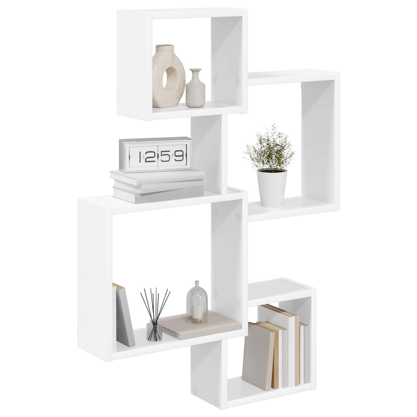 Veggcube hyller Veggmontert Hvit 64 x 13,5 x 91,5 cm