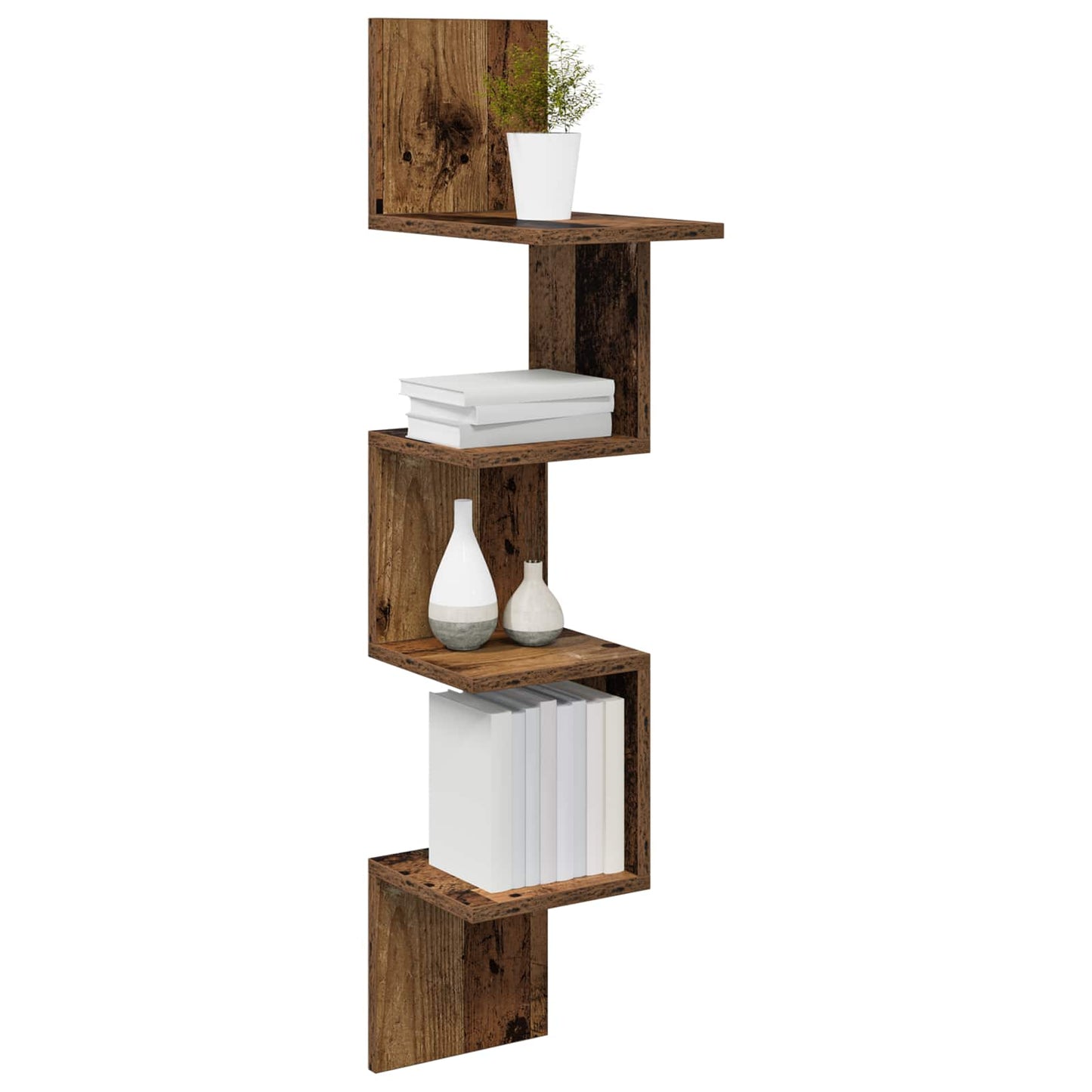 Vegghylle Veggmontert Brun 32 x 21 x 107 cm Konstruert tre