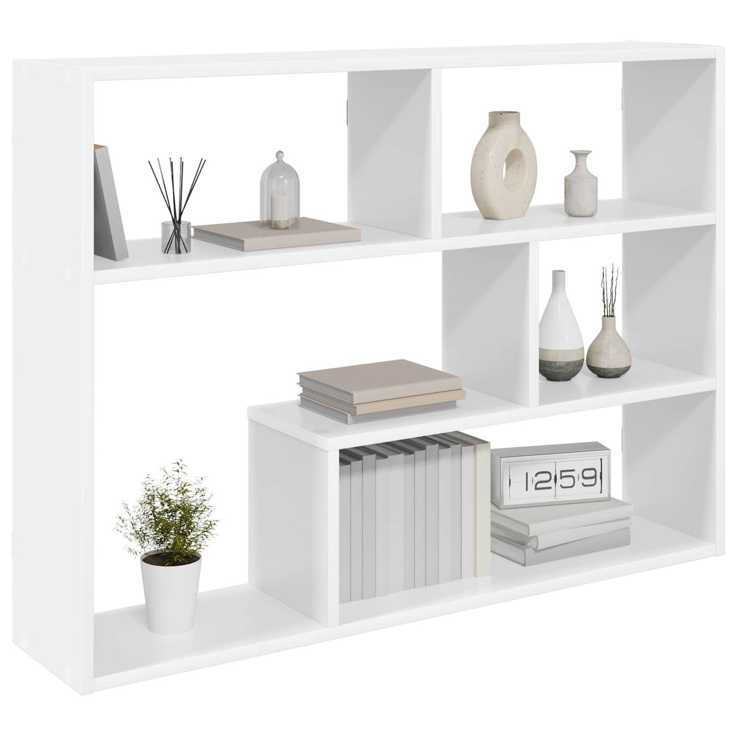 Vegghylle Veggmontert Hvit 95 x 20 x 69,5 cm Konstruert tre