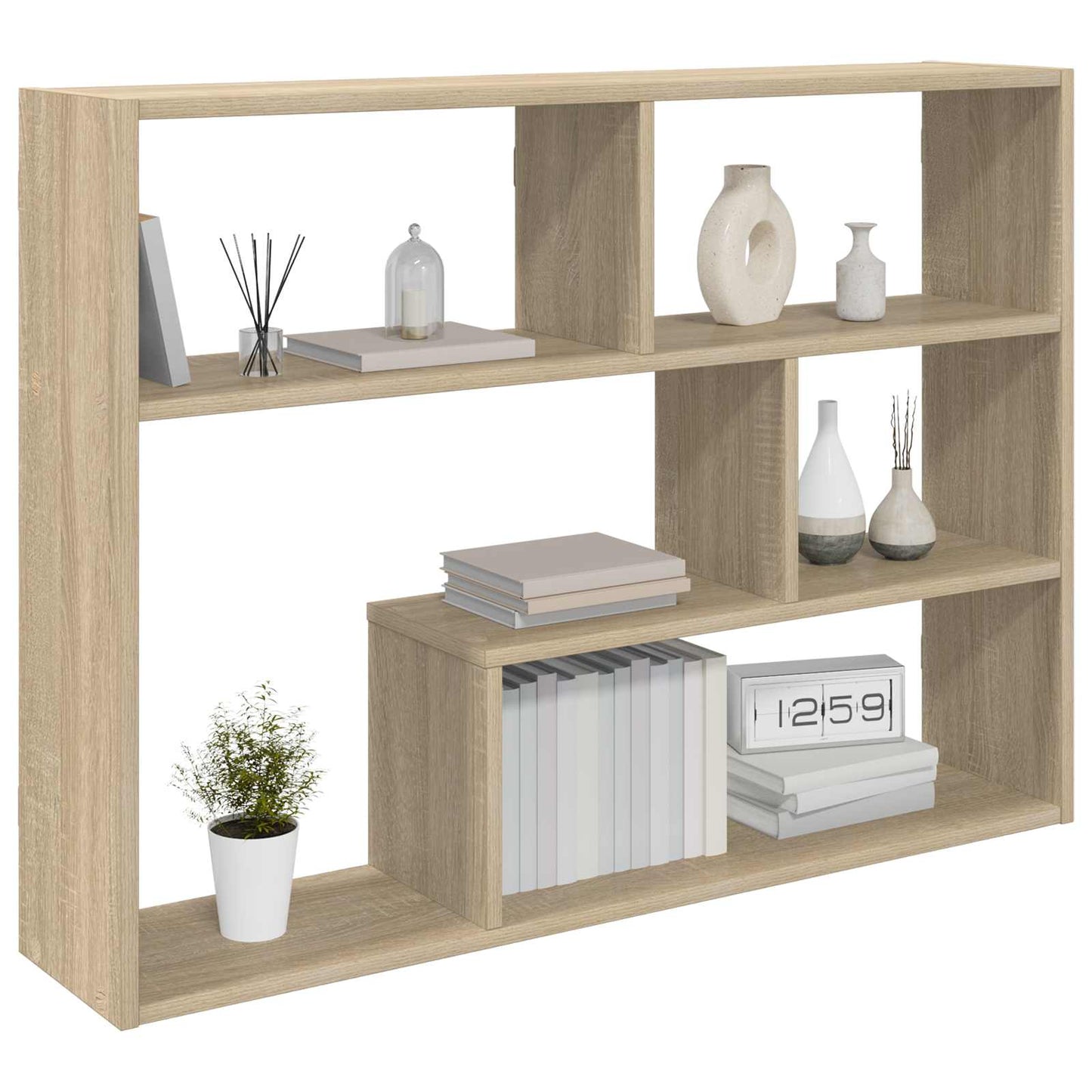 Vegghylle Veggmontert Brun 95 x 20 x 69,5 cm Konstruert tre