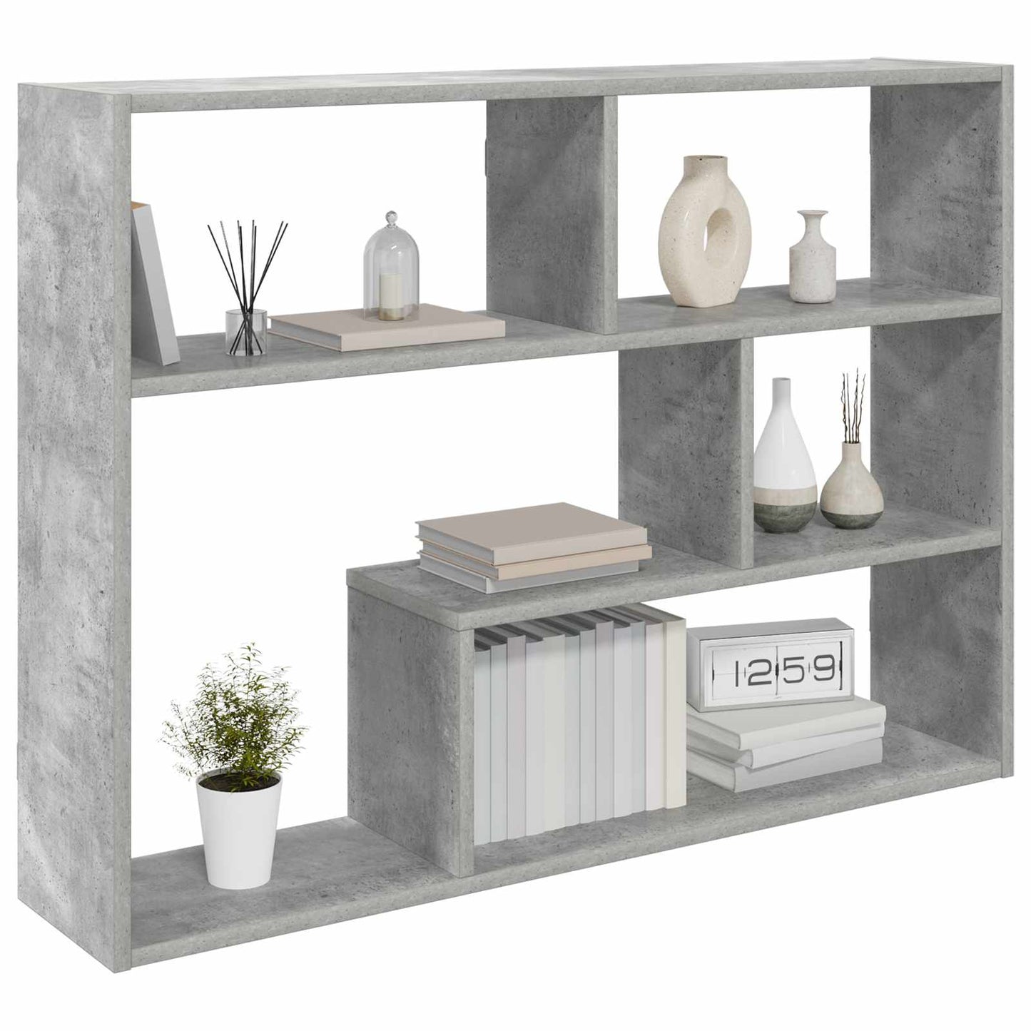 Vegghylle Veggmontert Grå 95 x 20 x 69,5 cm Konstruert tre