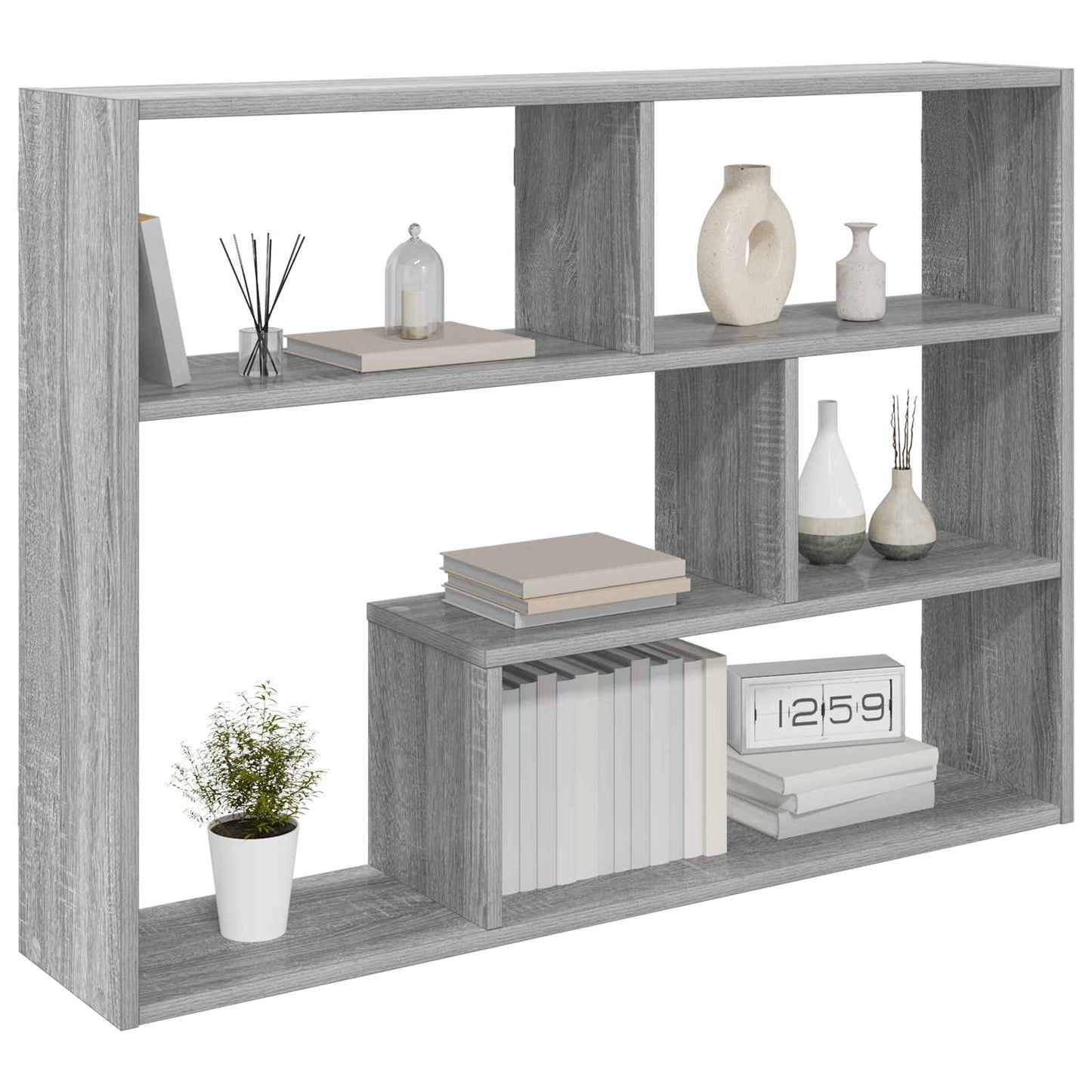 Vegghylle Veggmontert Grå 95 x 20 x 69,5 cm Konstruert tre
