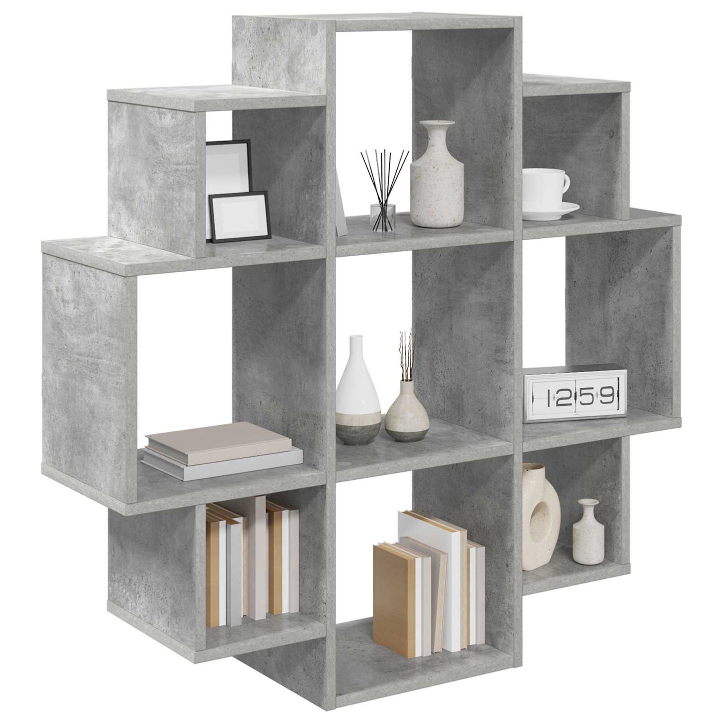 Vegghylle Betonggrå 90 x 25 x 90 cm Konstruert tre