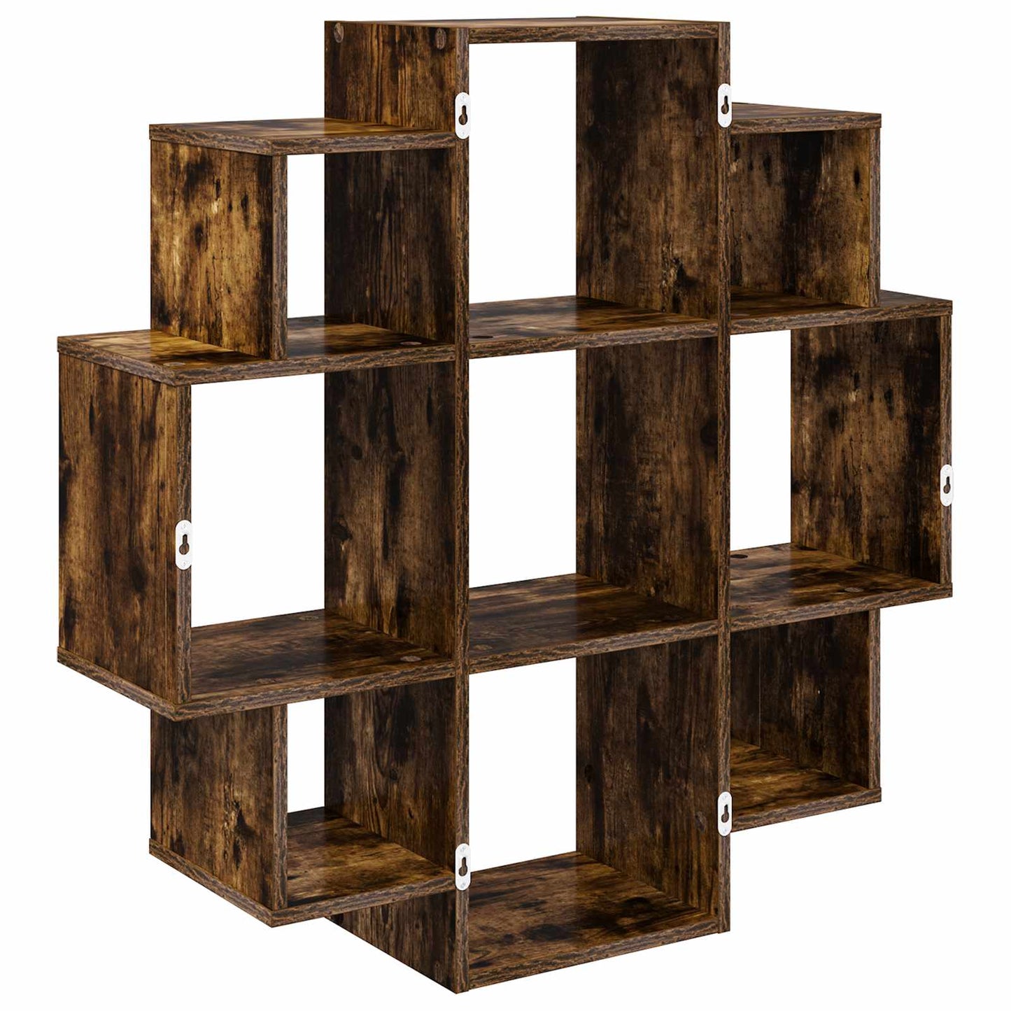 Vegghylle Røkt Eik 90 x 25 x 90 cm Konstruert tre
