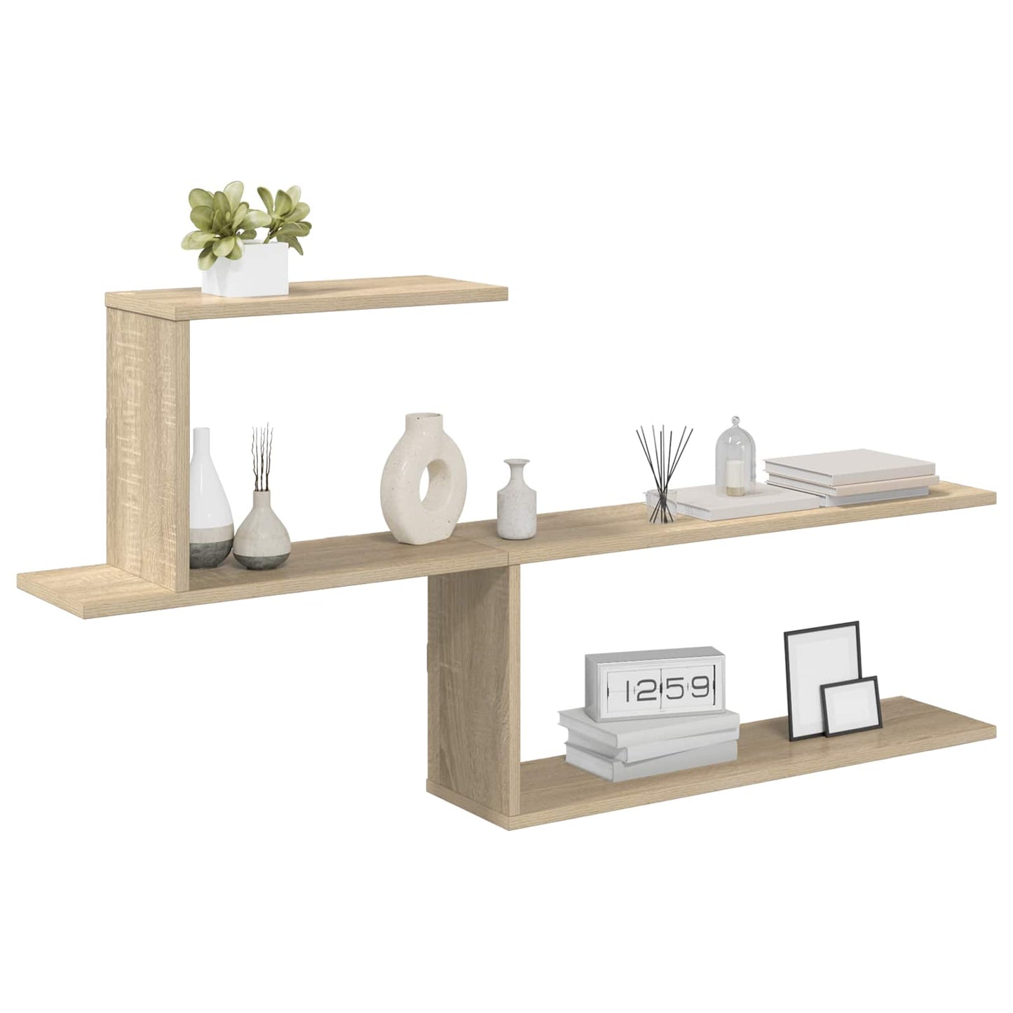 Vegghylle Sonoma eik 122 x 18 x 60 cm Konstruert tre