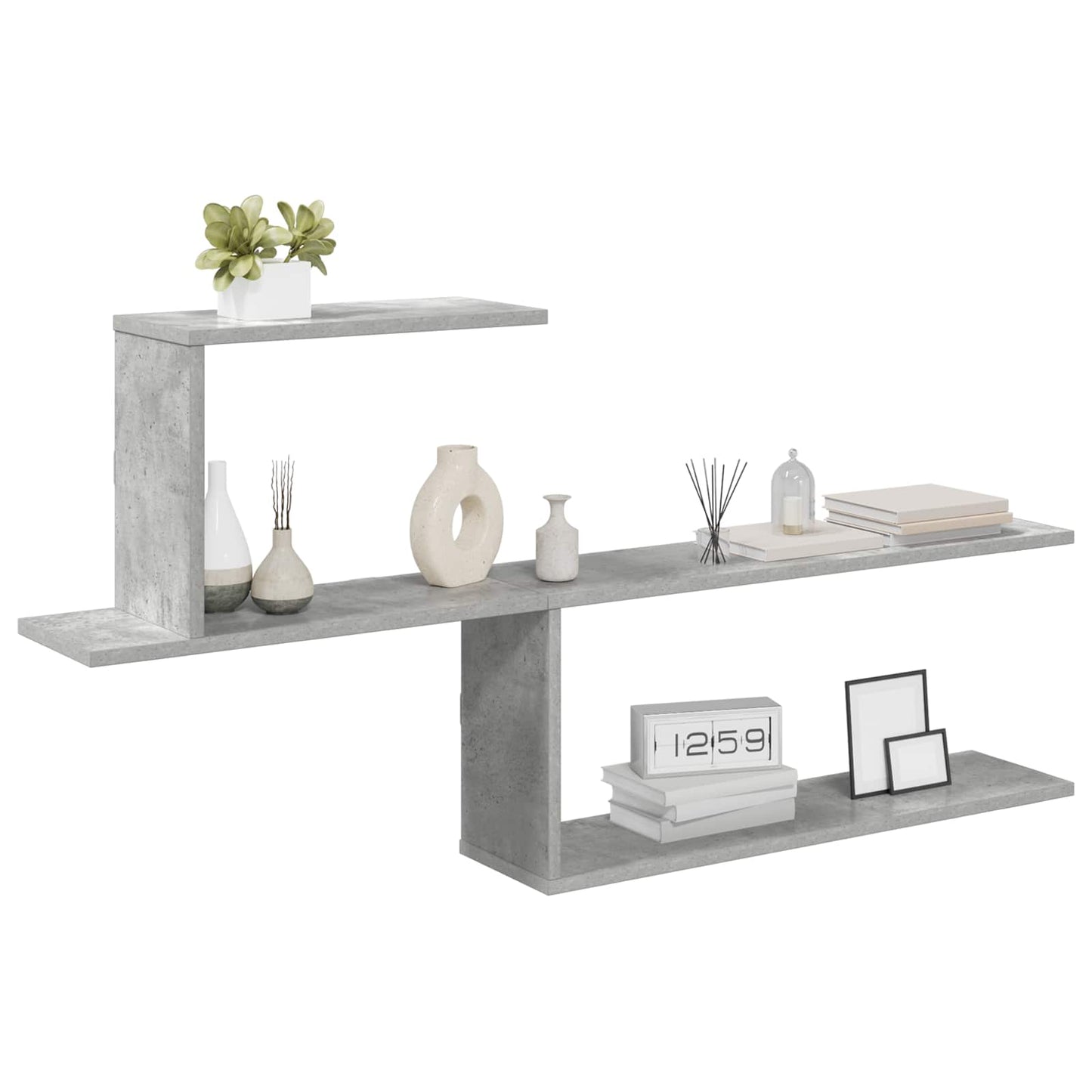 Vegghylle Betonggrå 122 x 18 x 60 cm Konstruert tre