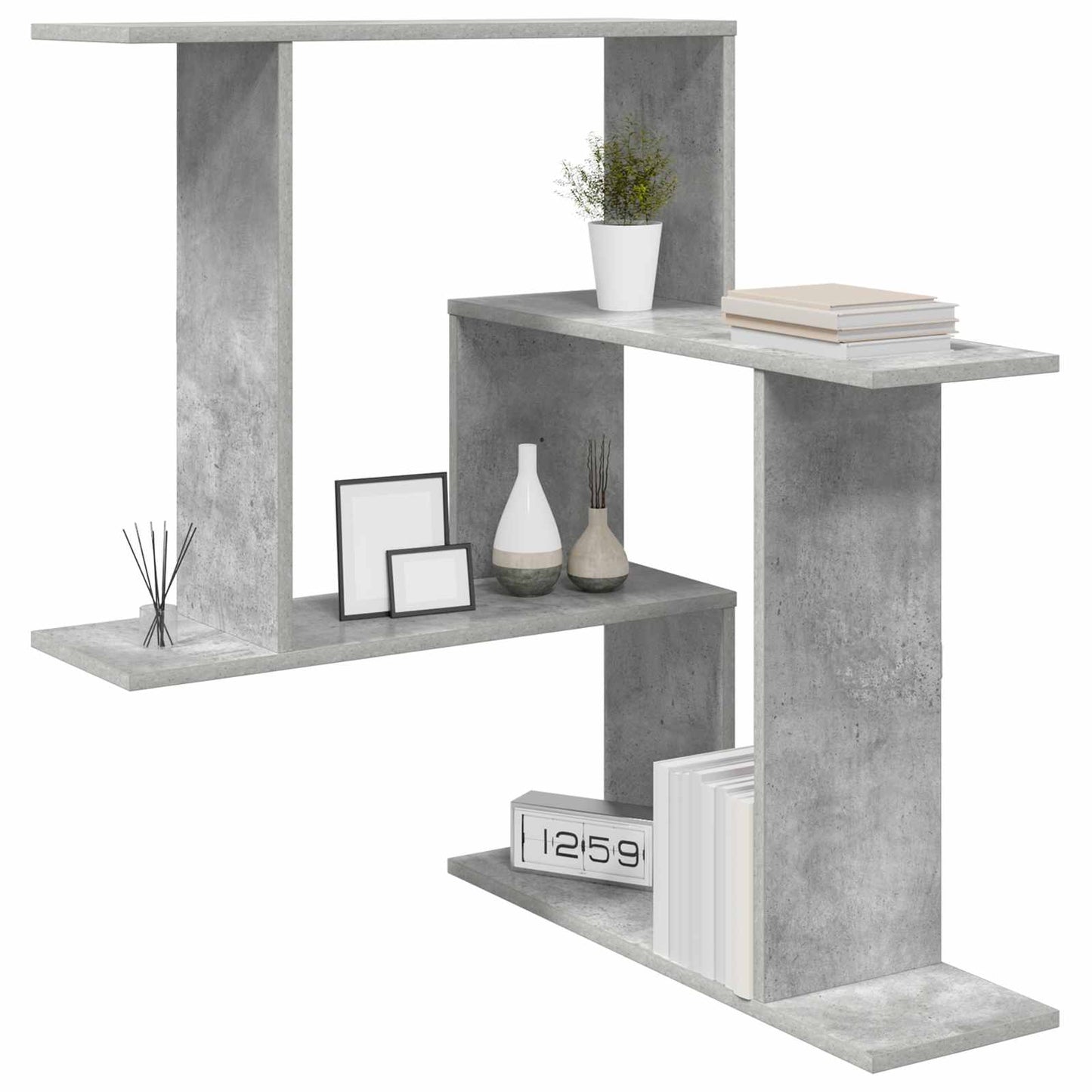 Vegghylle Betonggrå 67 x 67 x 87 cm Konstruert tre